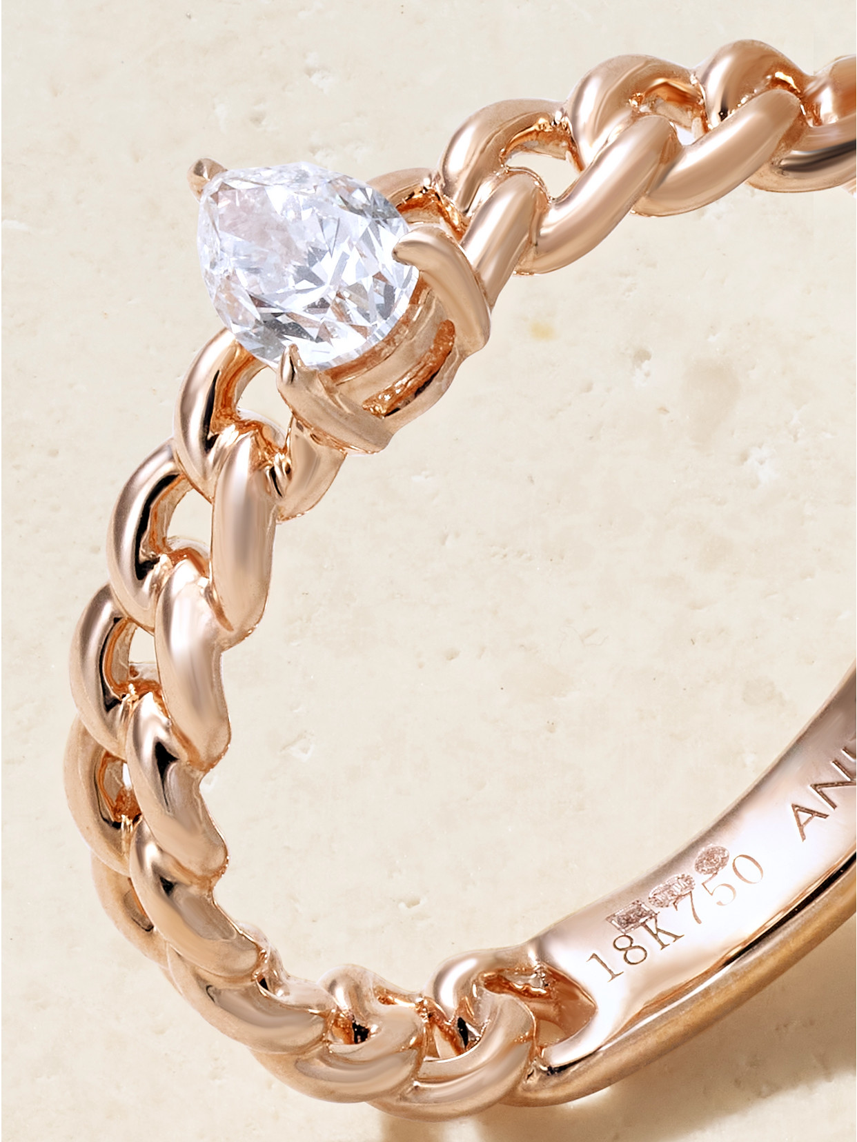 Shop Anita Ko 18-karat Rose Gold Diamond Ring