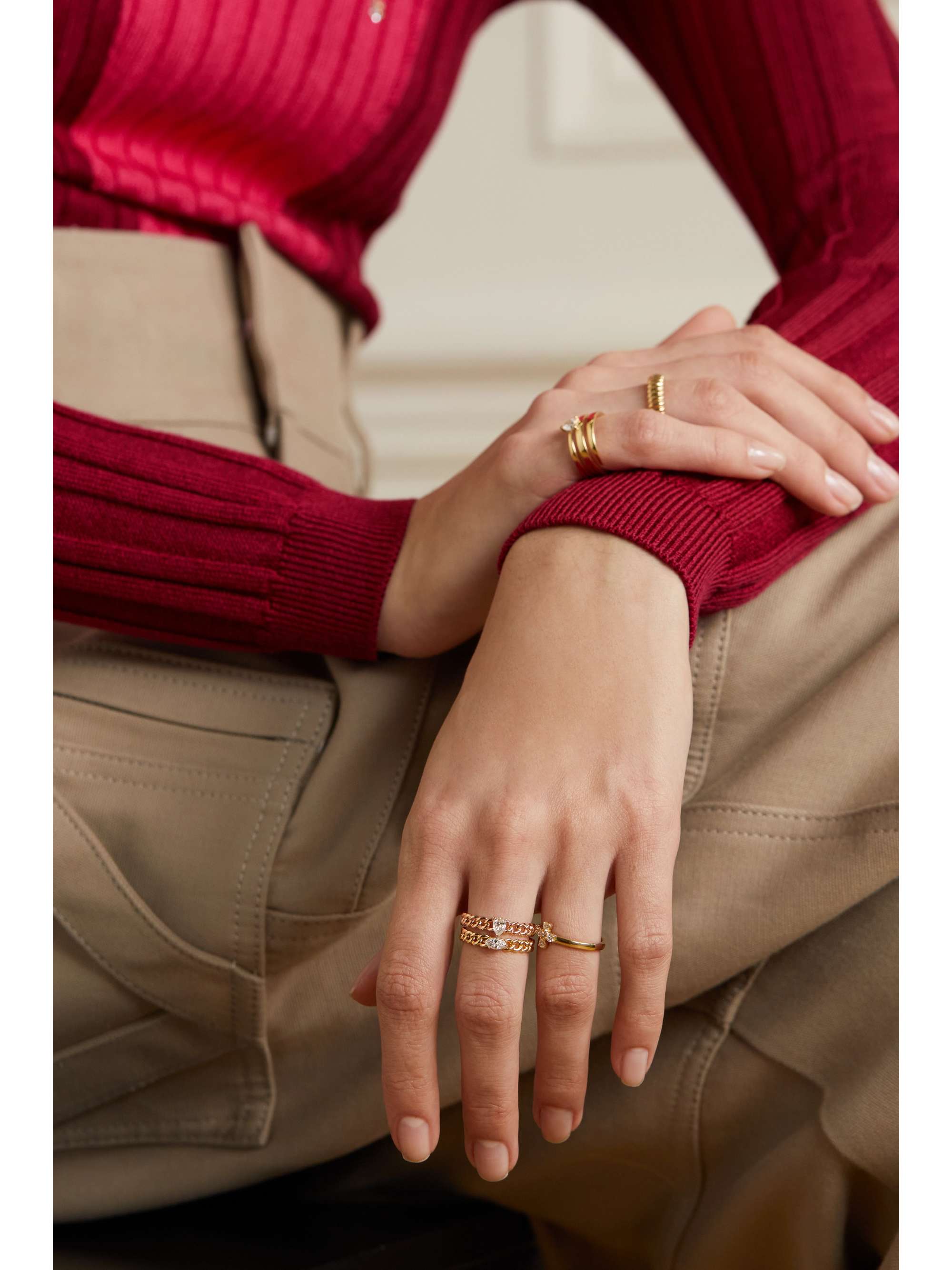 ANITA KO 18-karat rose gold diamond ring