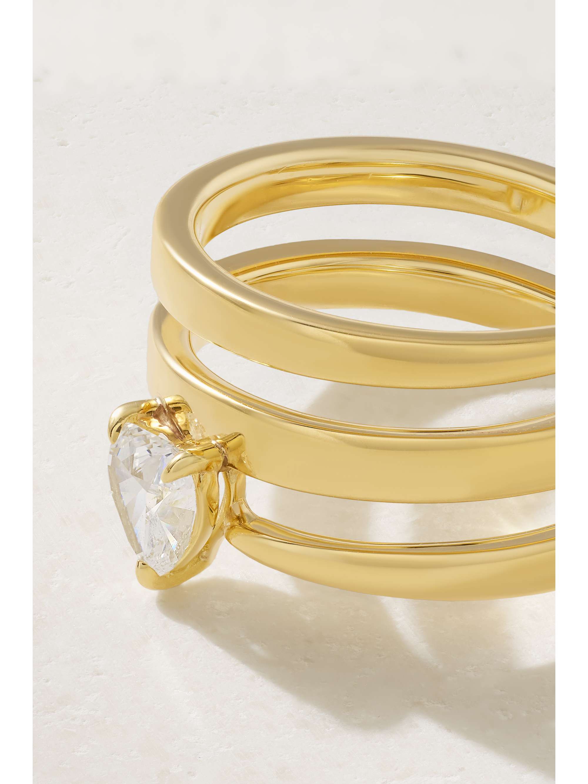 ANITA KO Coil 18-karat gold diamond ring
