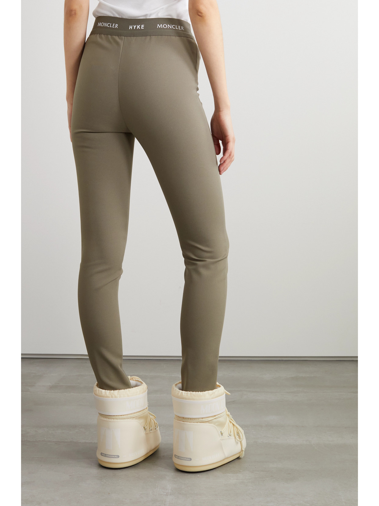 Moncler Genius 4 Moncler Hyke Logo Waistband Leggings In Brown
