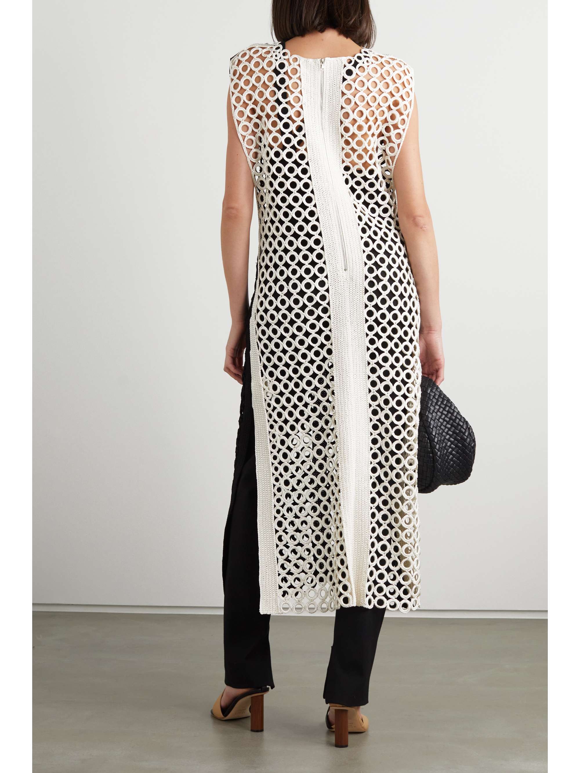 PARTOW Dree two-tone crocheted midi dress