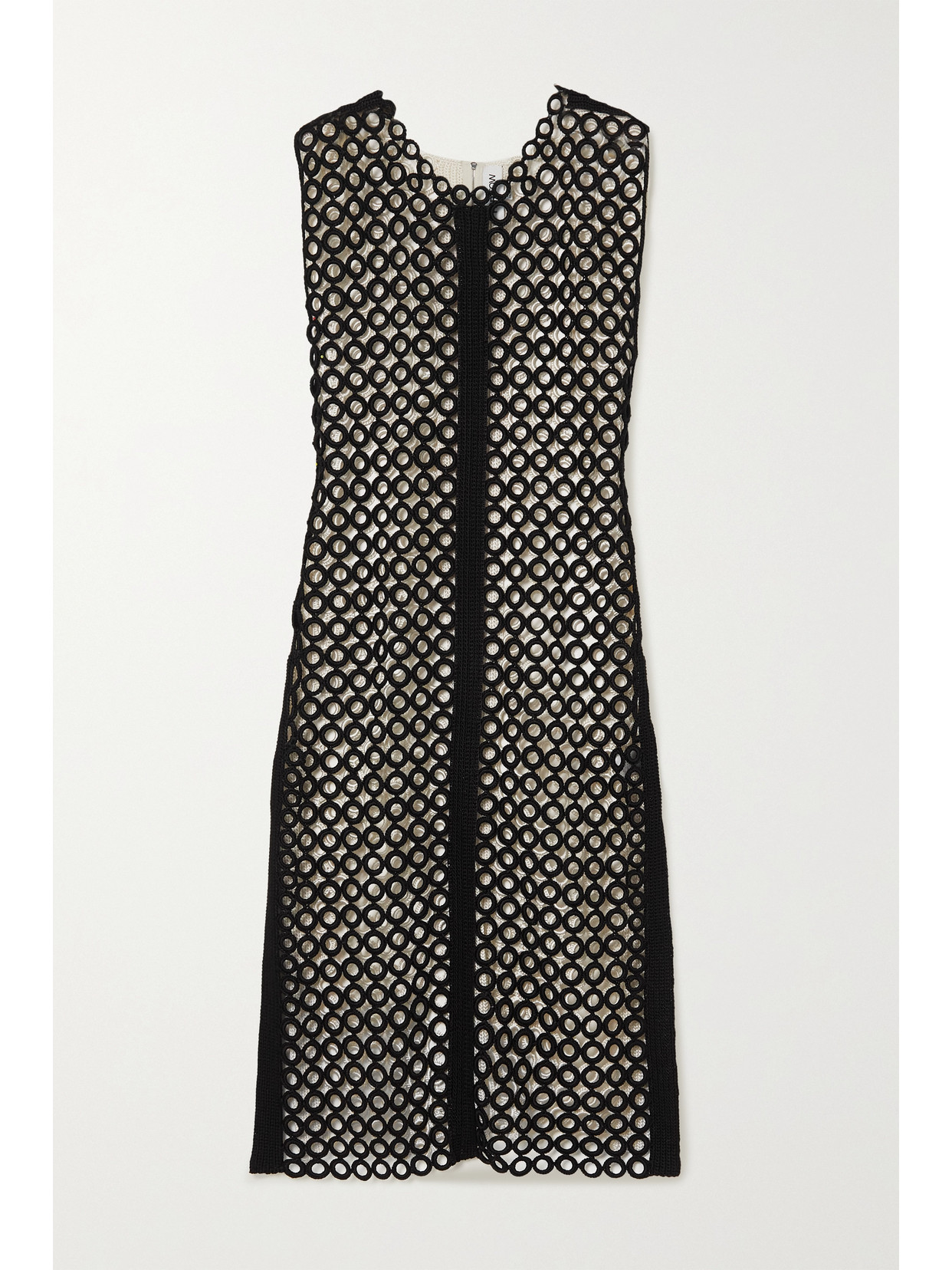 Partow Dree Two-tone Crocheted Midi Dress In Black