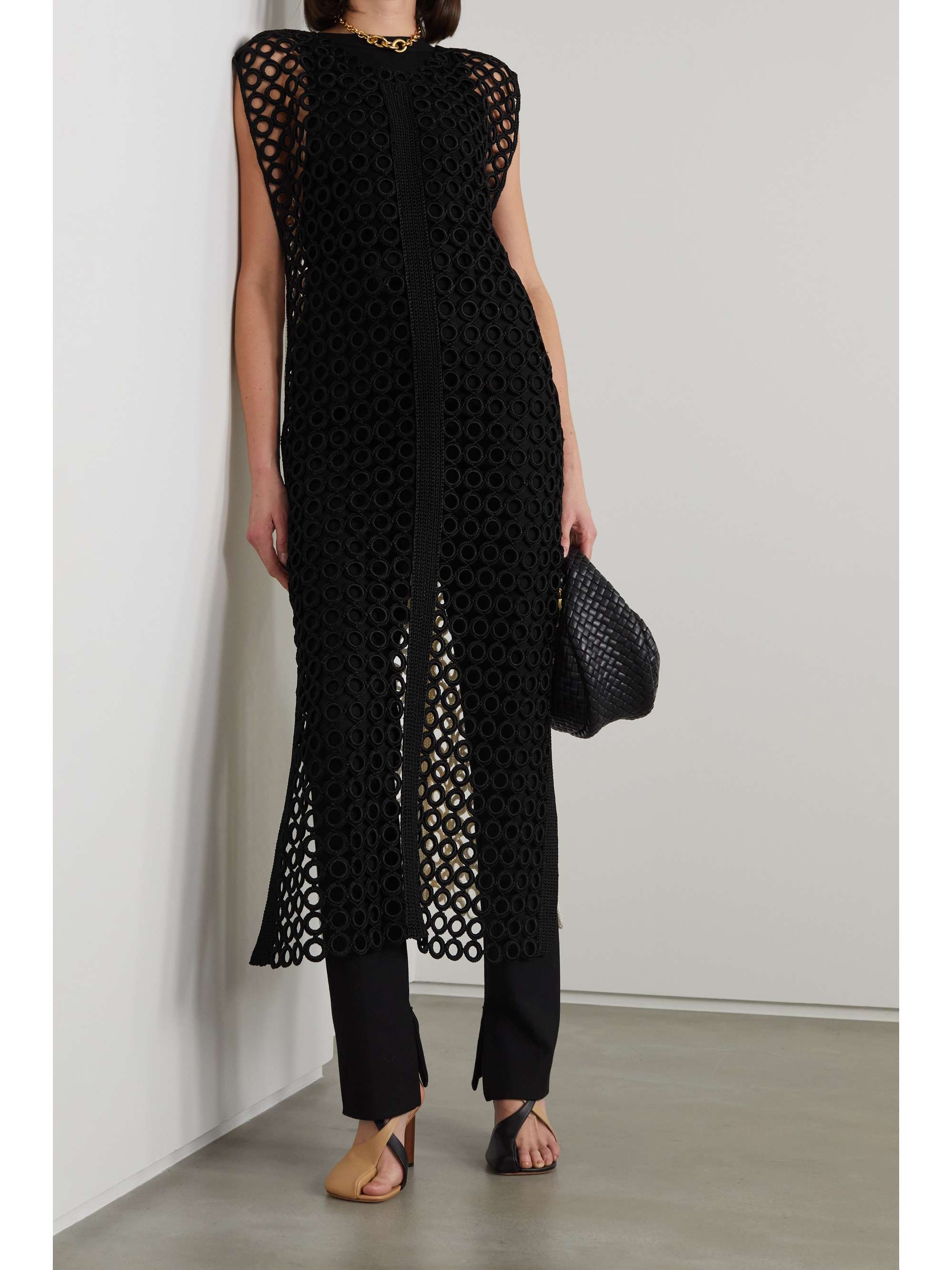 PARTOW Dree two-tone crocheted midi dress