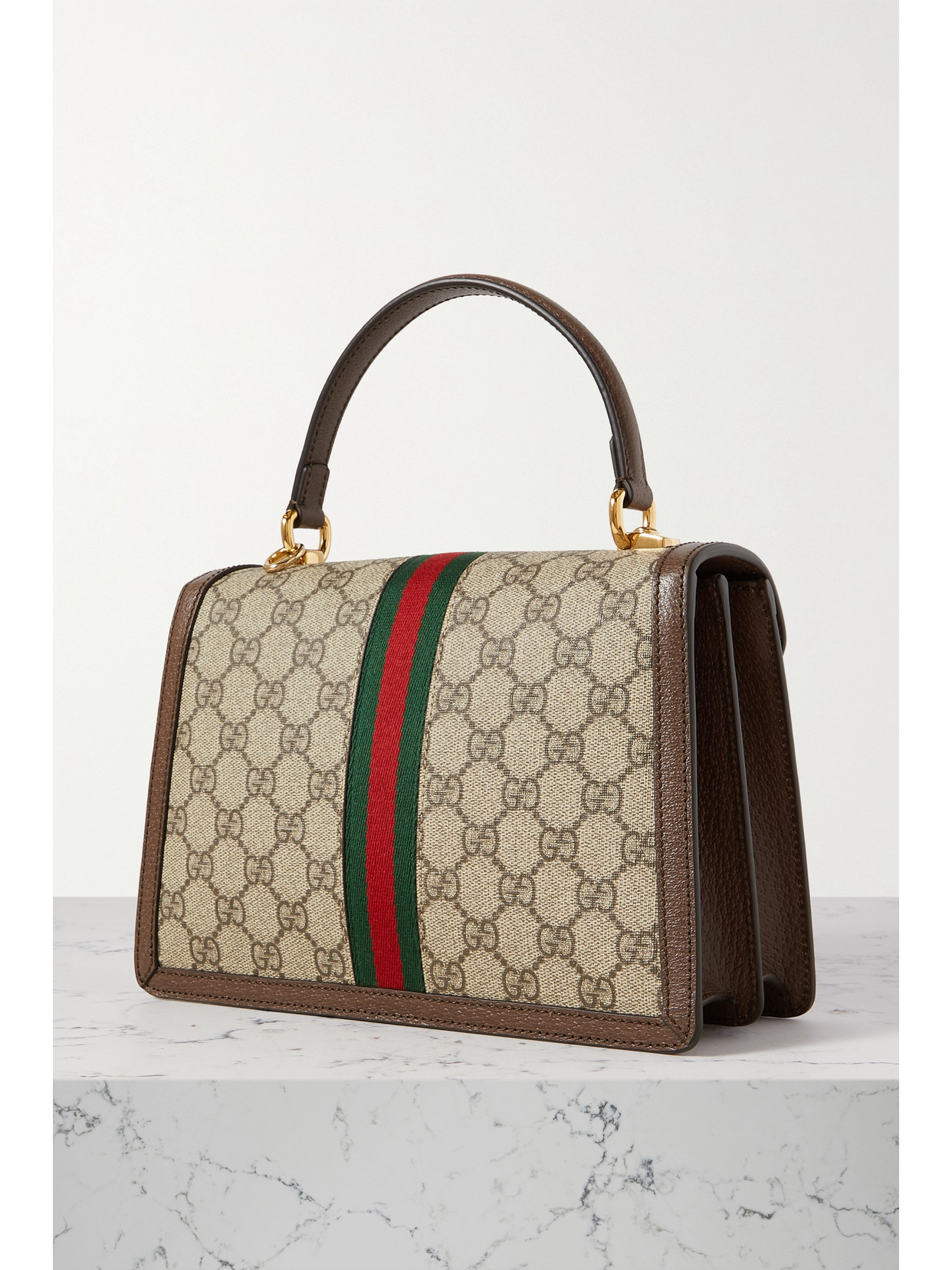 Ophidia Textured Leather-Trimmed Printed Coated-Canvas Tote