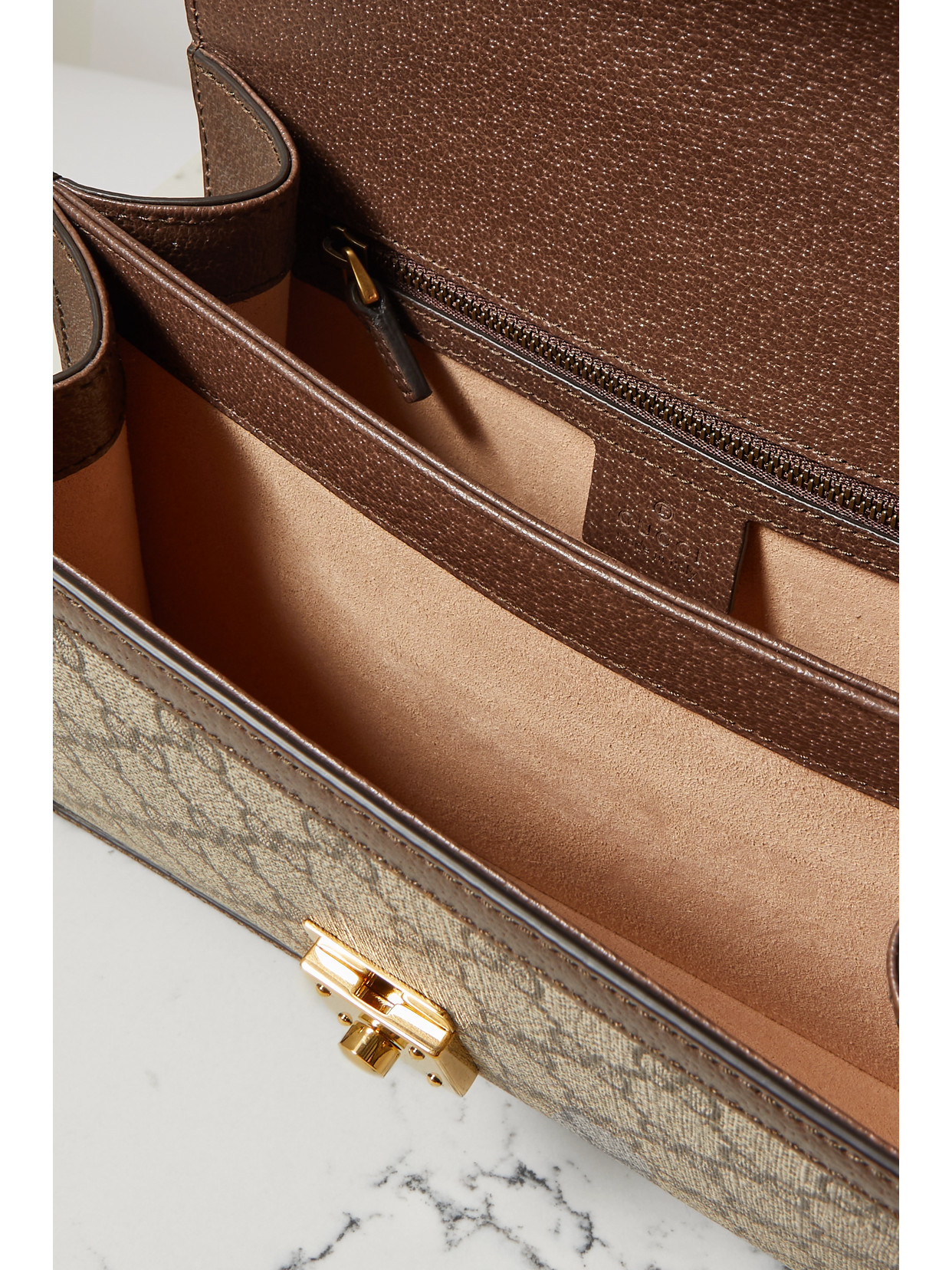 Ophidia Textured Leather-Trimmed Printed Coated-Canvas Tote