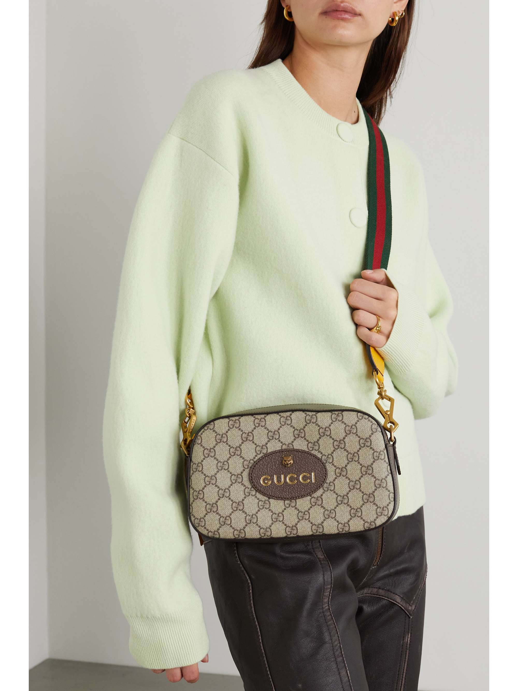 GUCCI Neo Vintage GG Supreme textured leather-trimmed coated-canvas ...