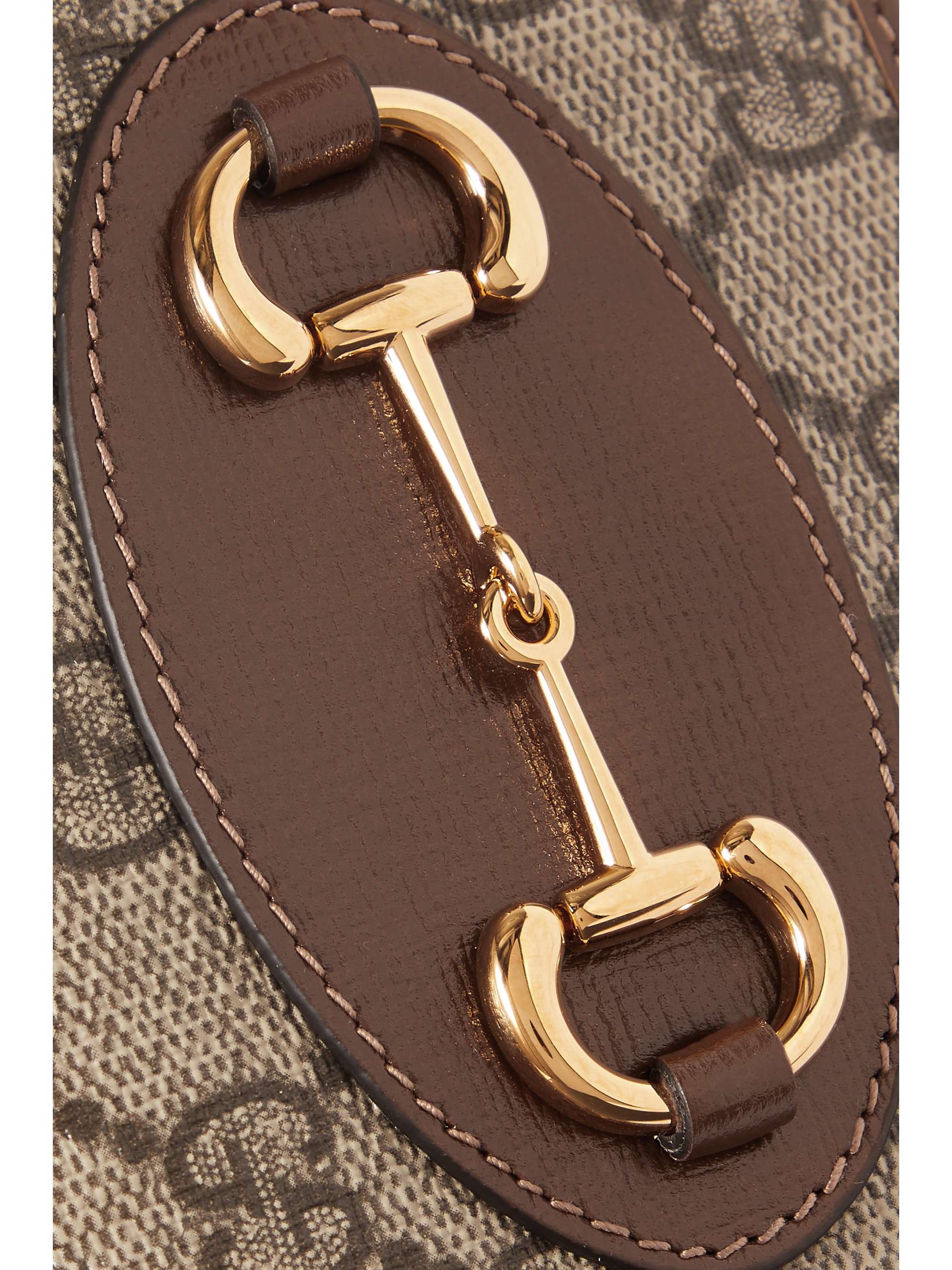 GUCCI Horsebit 1955 leather-trimmed printed coated-canvas wallet