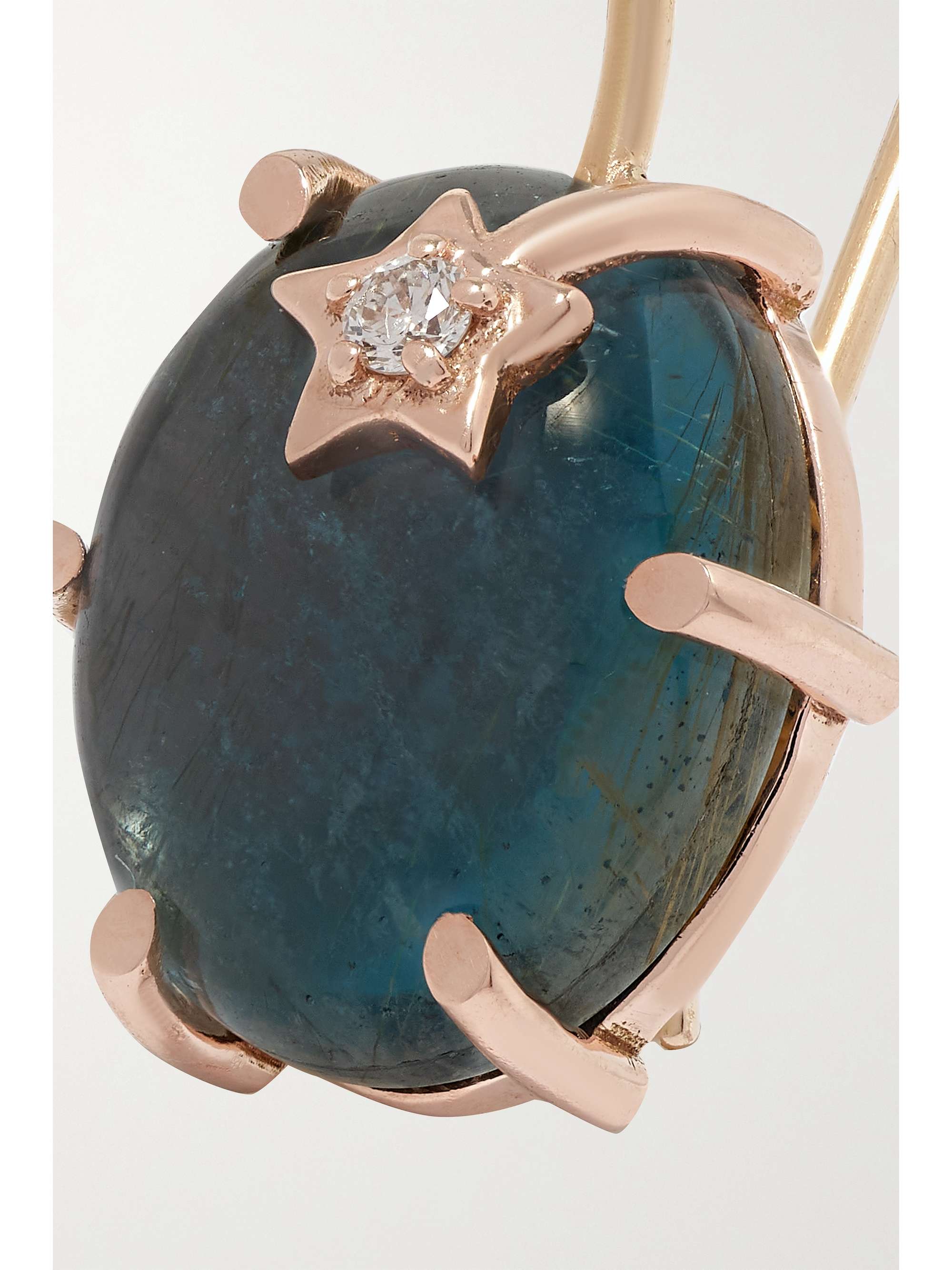 ANDREA FOHRMAN Mini Galaxy Star 14-karat rose gold, topaz and diamond earrings