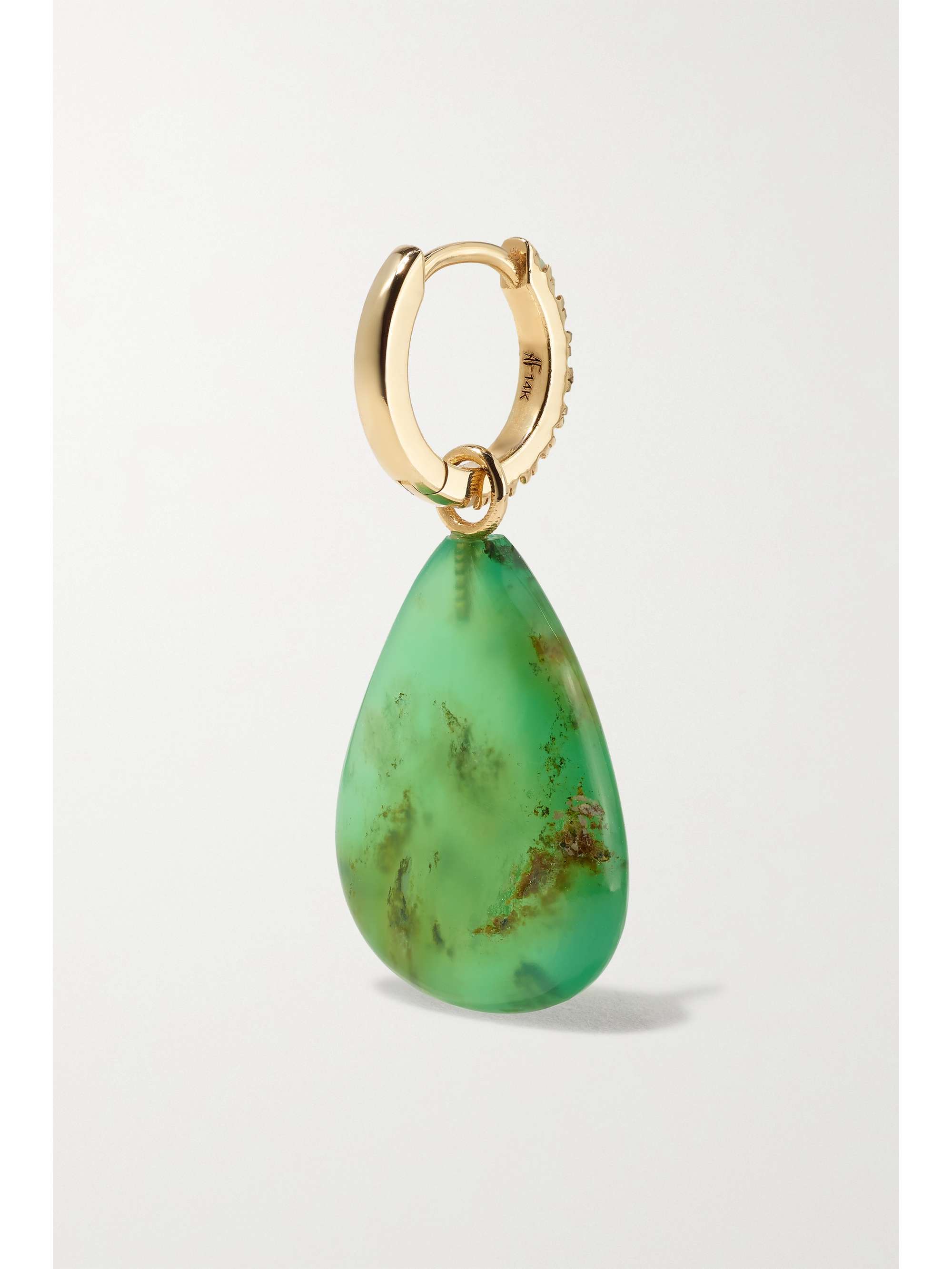 ANDREA FOHRMAN 14-karat gold, chrysoprase and opal hoop earrings