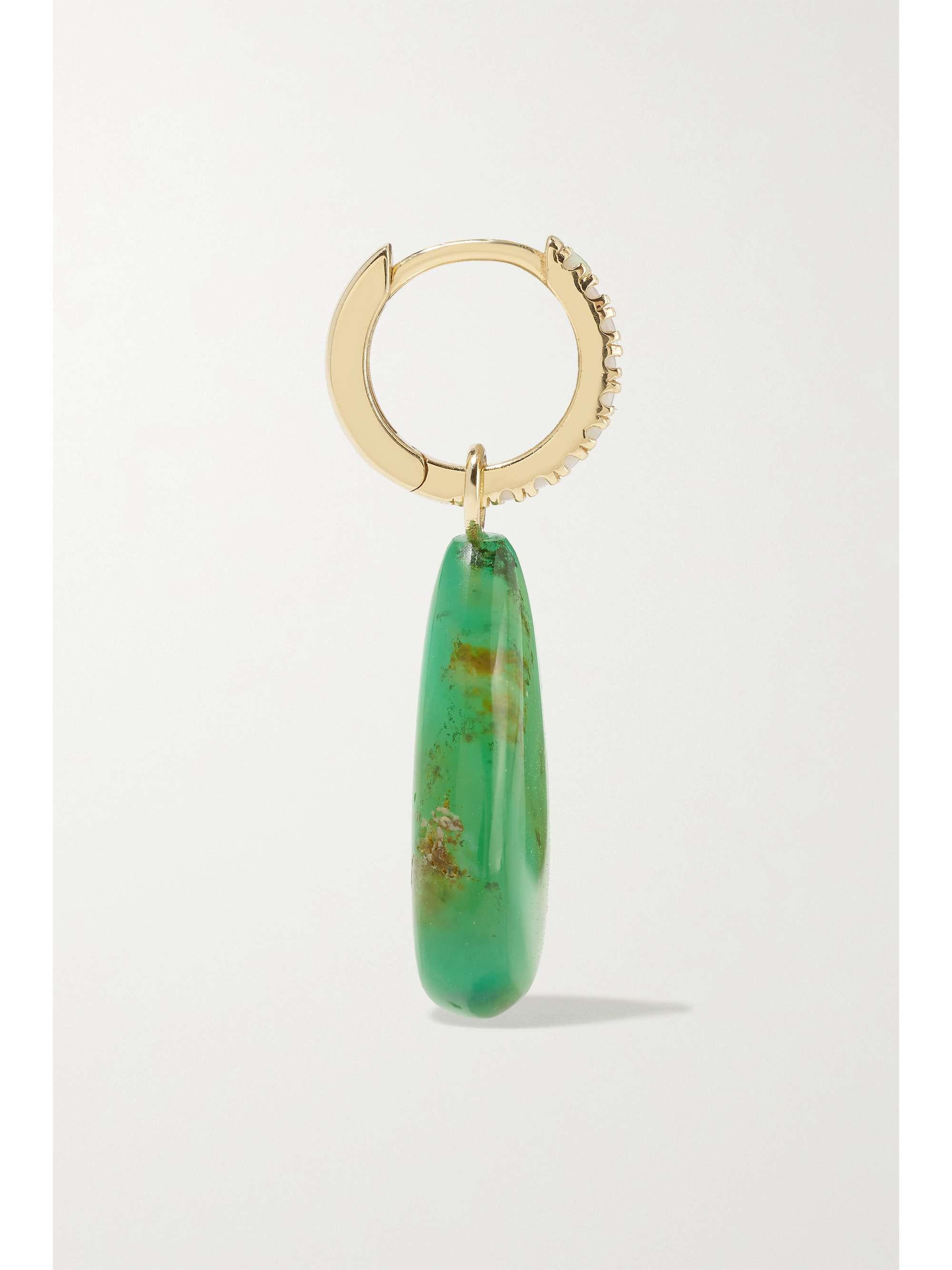 ANDREA FOHRMAN 14-karat gold, chrysoprase and opal hoop earrings