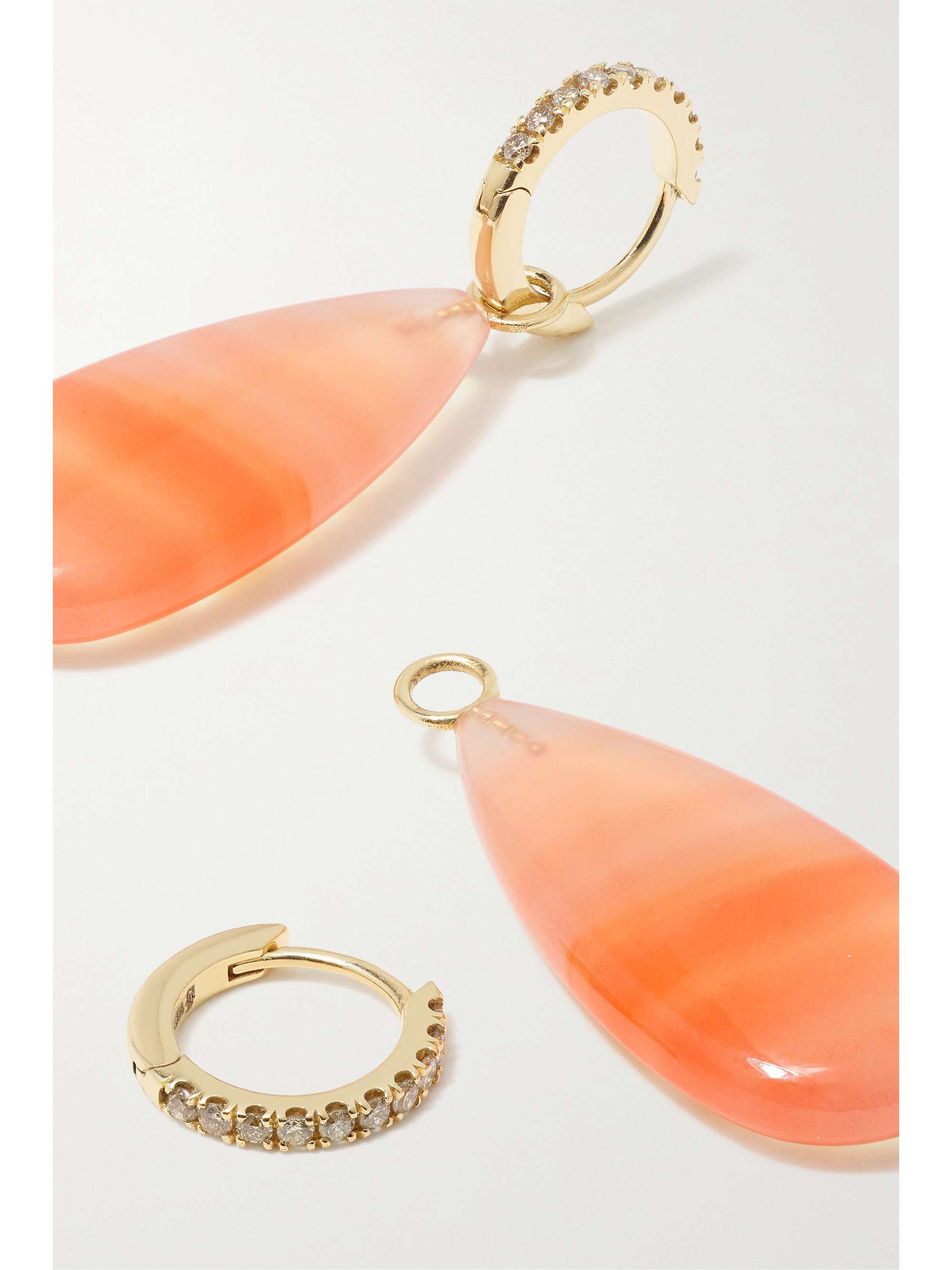 ANDREA FOHRMAN 14-karat gold, agate and diamond earrings
