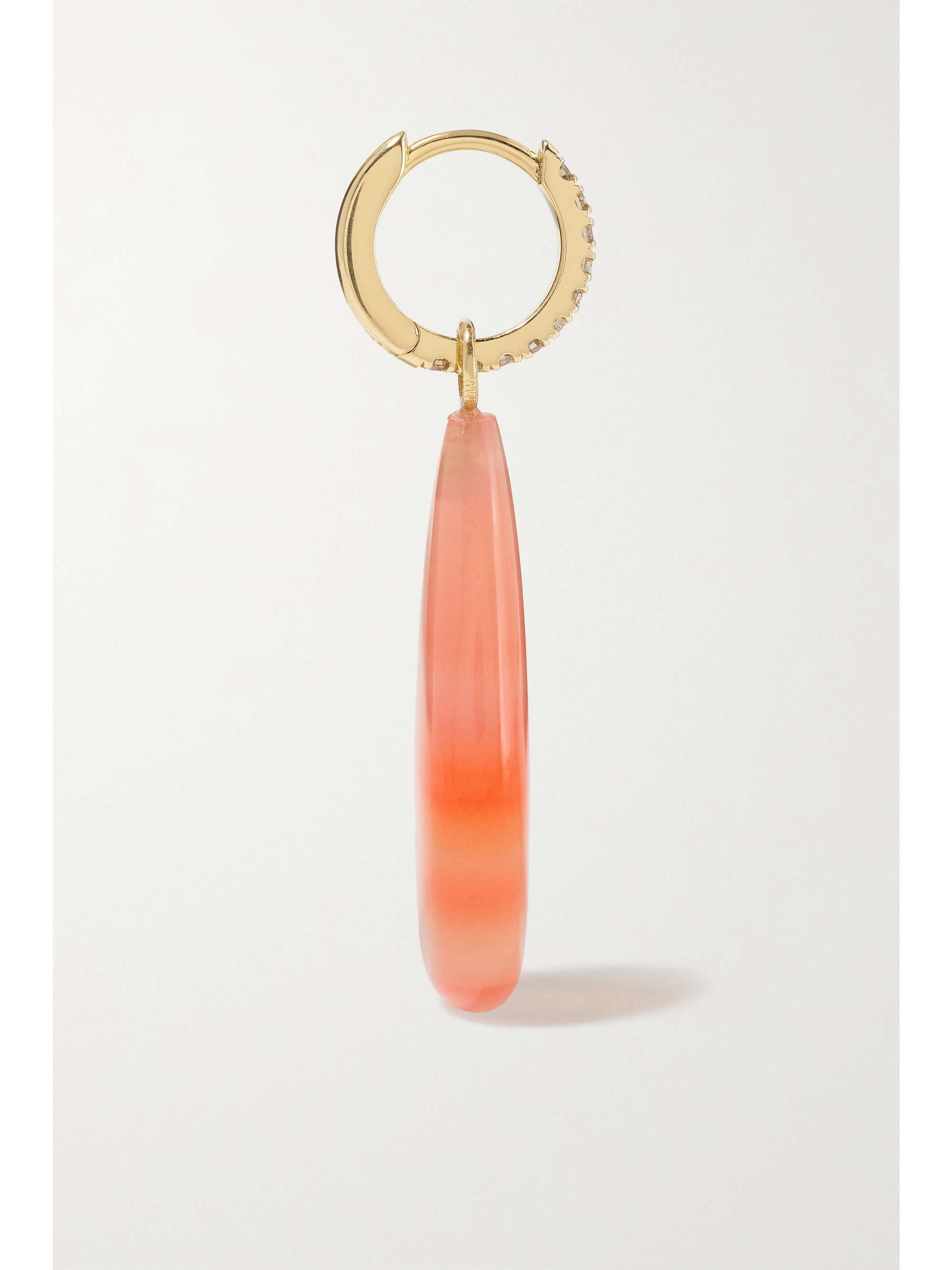 ANDREA FOHRMAN 14-karat gold, agate and diamond earrings