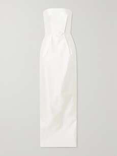 White Strapless duchesse silk-satin gown | RASARIO | NET-A-PORTER