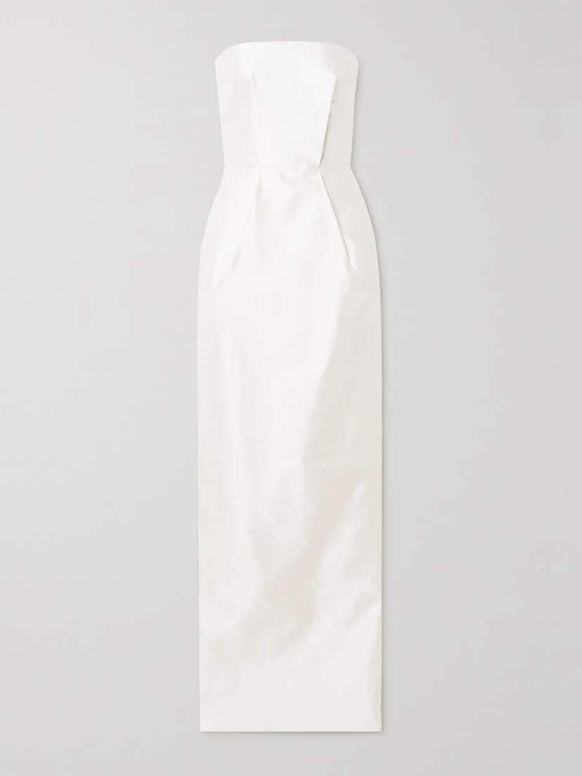 RASARIO Strapless Duchesse Silk-satin Gown