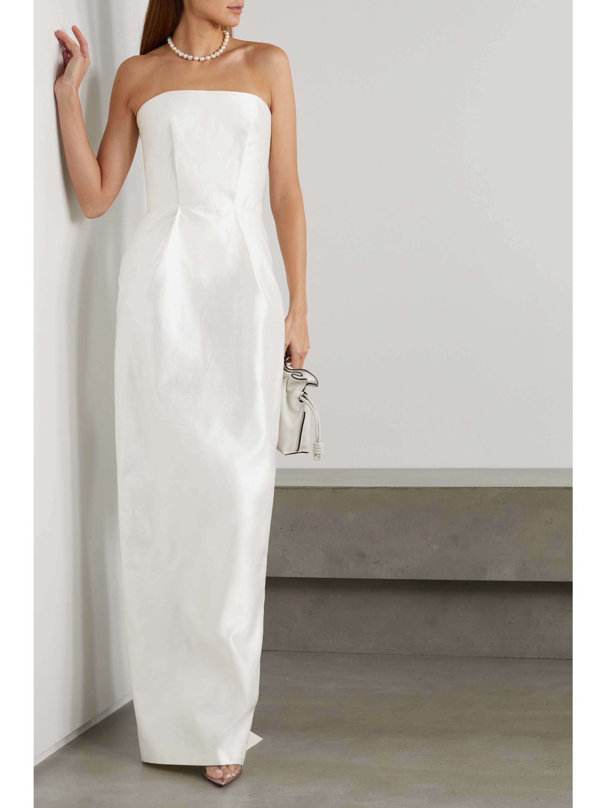 White strapless hotsell evening dress