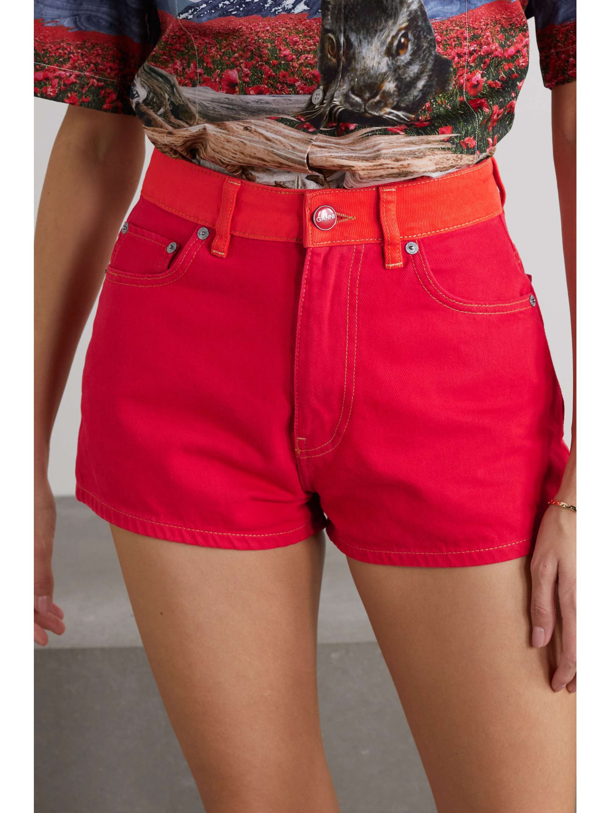 GANNI Organic denim shorts