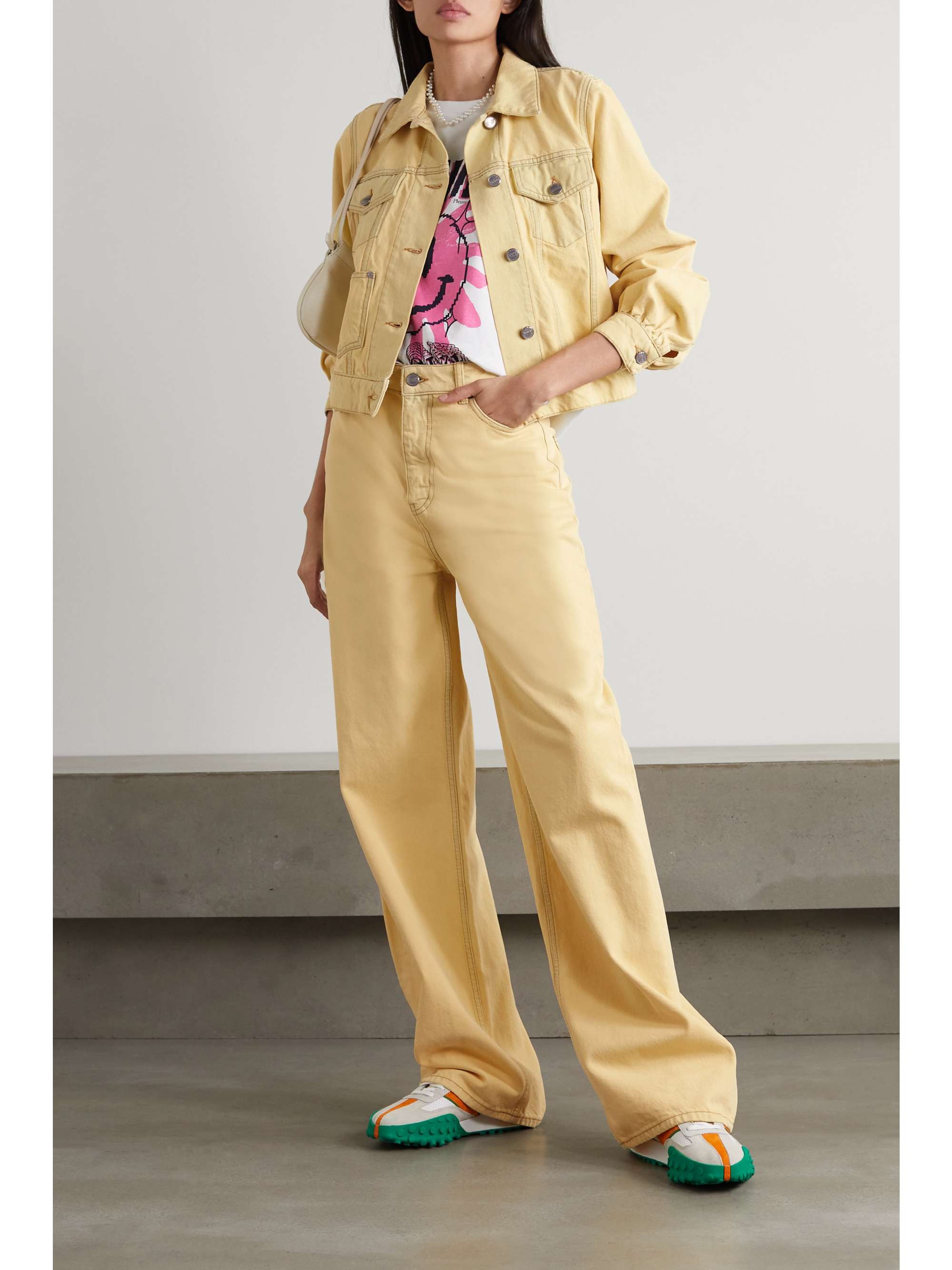 GANNI Bleached organic denim jacket