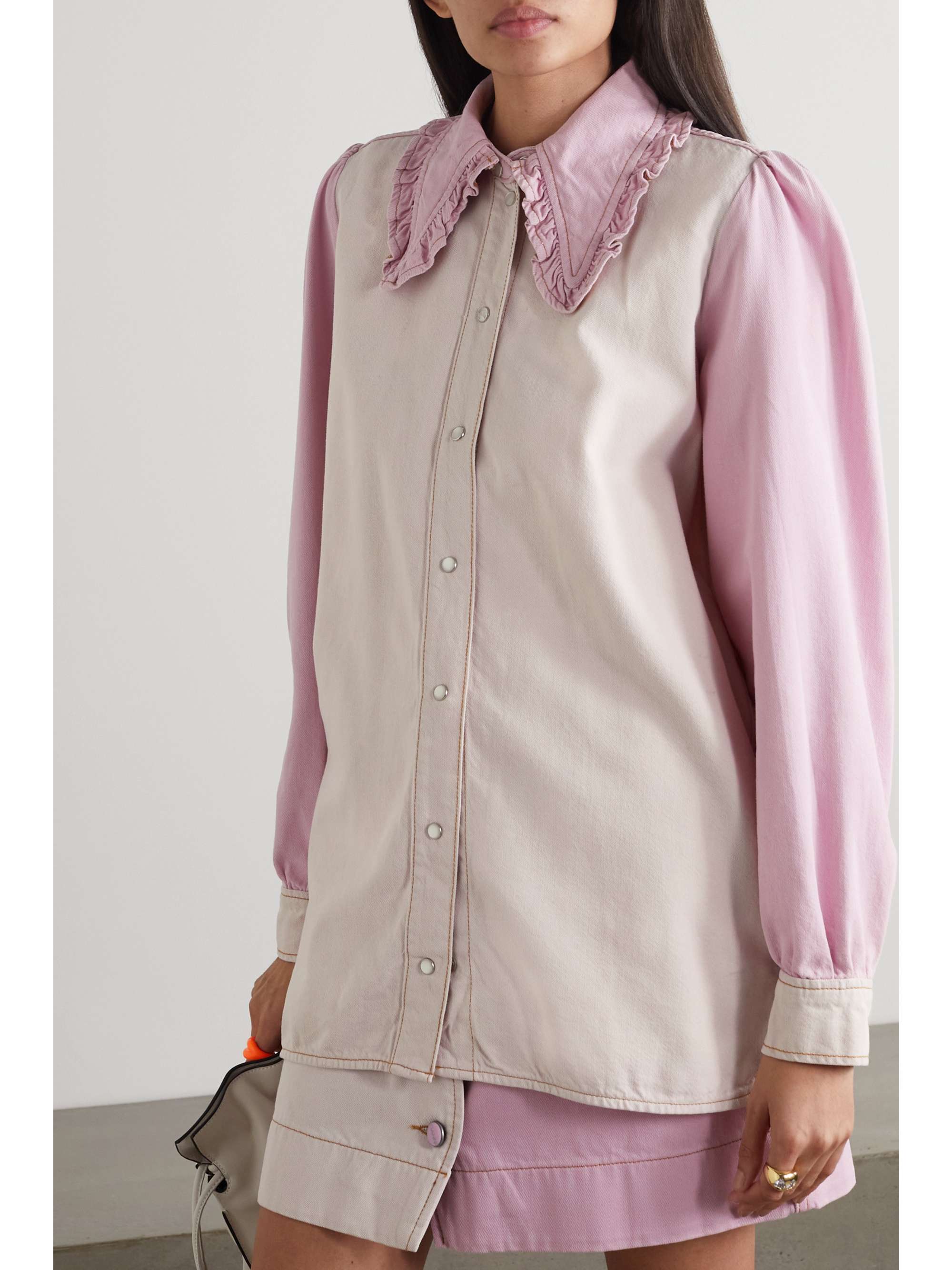 Pastel pink Ruffled two-tone organic 