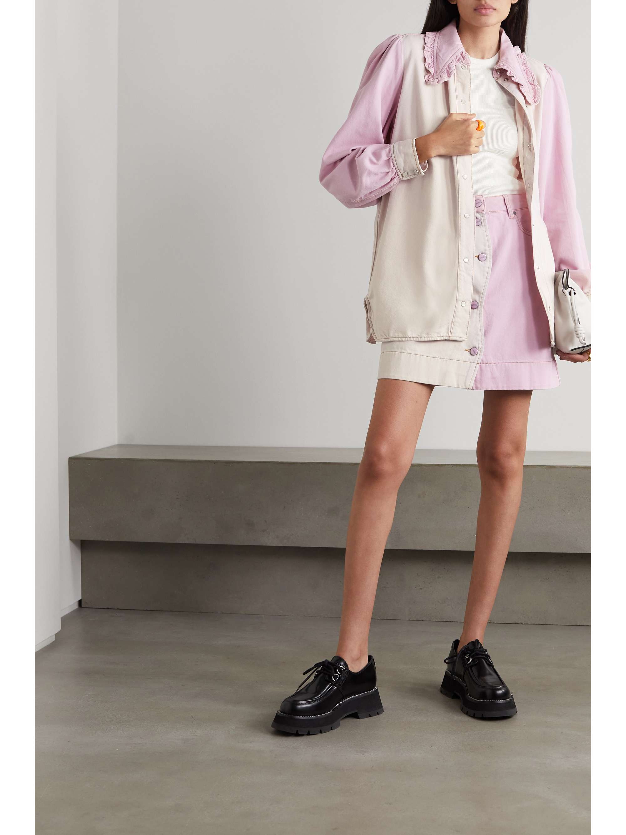 Pastel pink Ruffled two-tone organic 