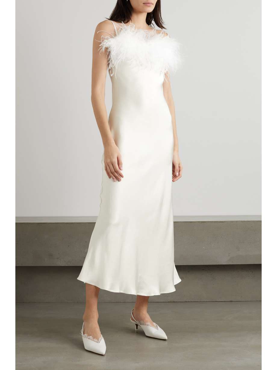 vestito con piume bianco