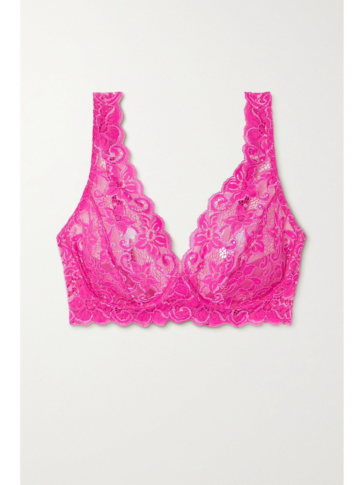 Hanro Luxury Moments Lace Unlined Underwire Bra In Pink