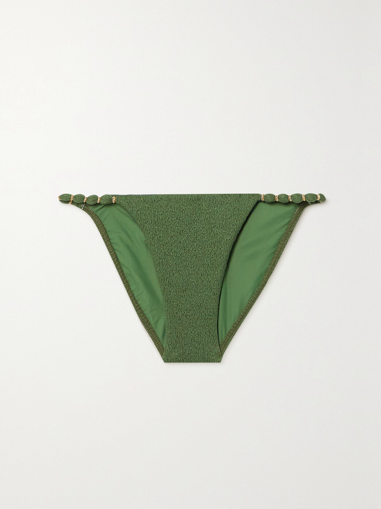 ViX Embellished Seersucker Bikini Briefs