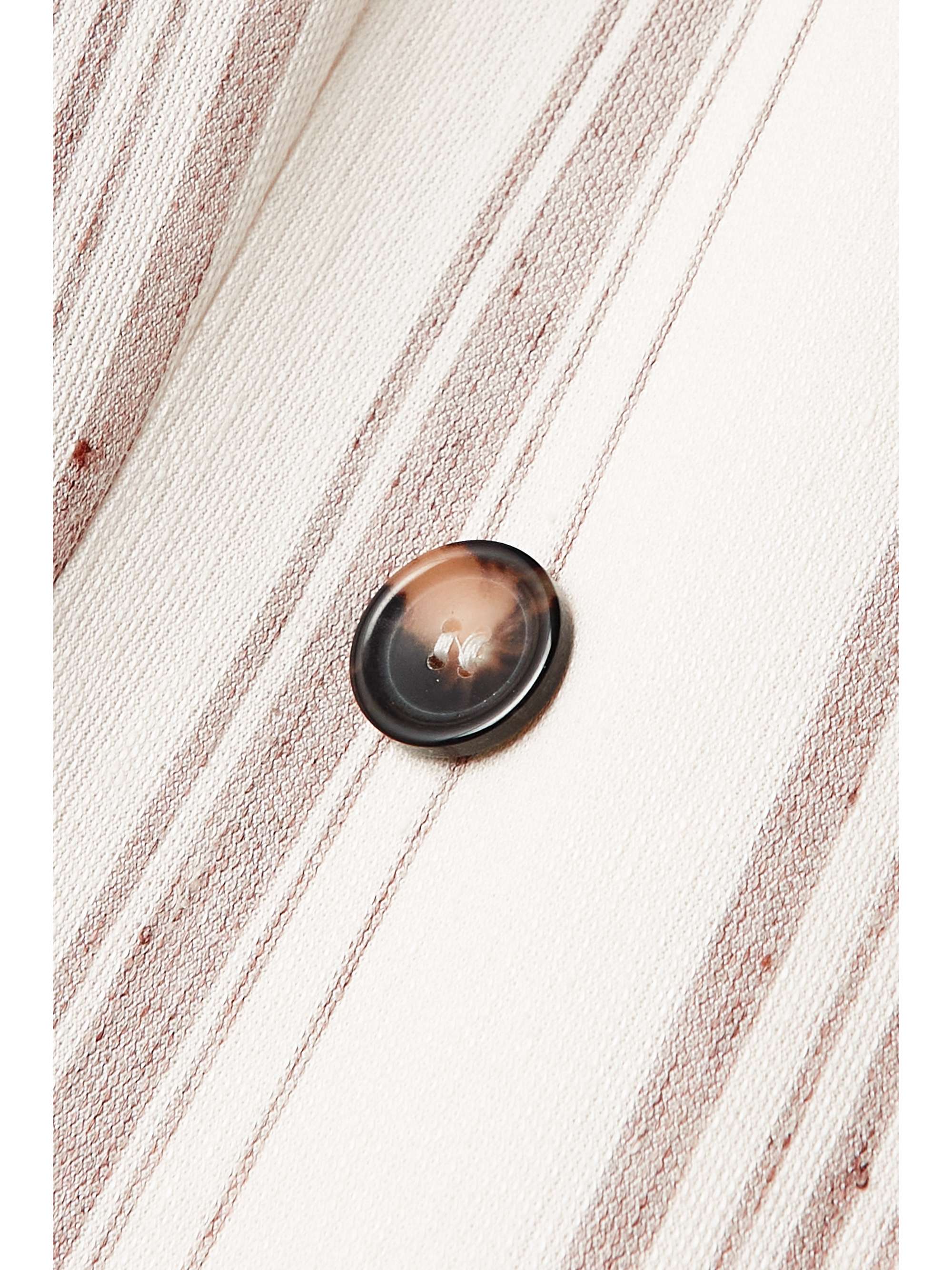 MAX MARA Alloro double-breasted striped cotton and linen-blend blazer