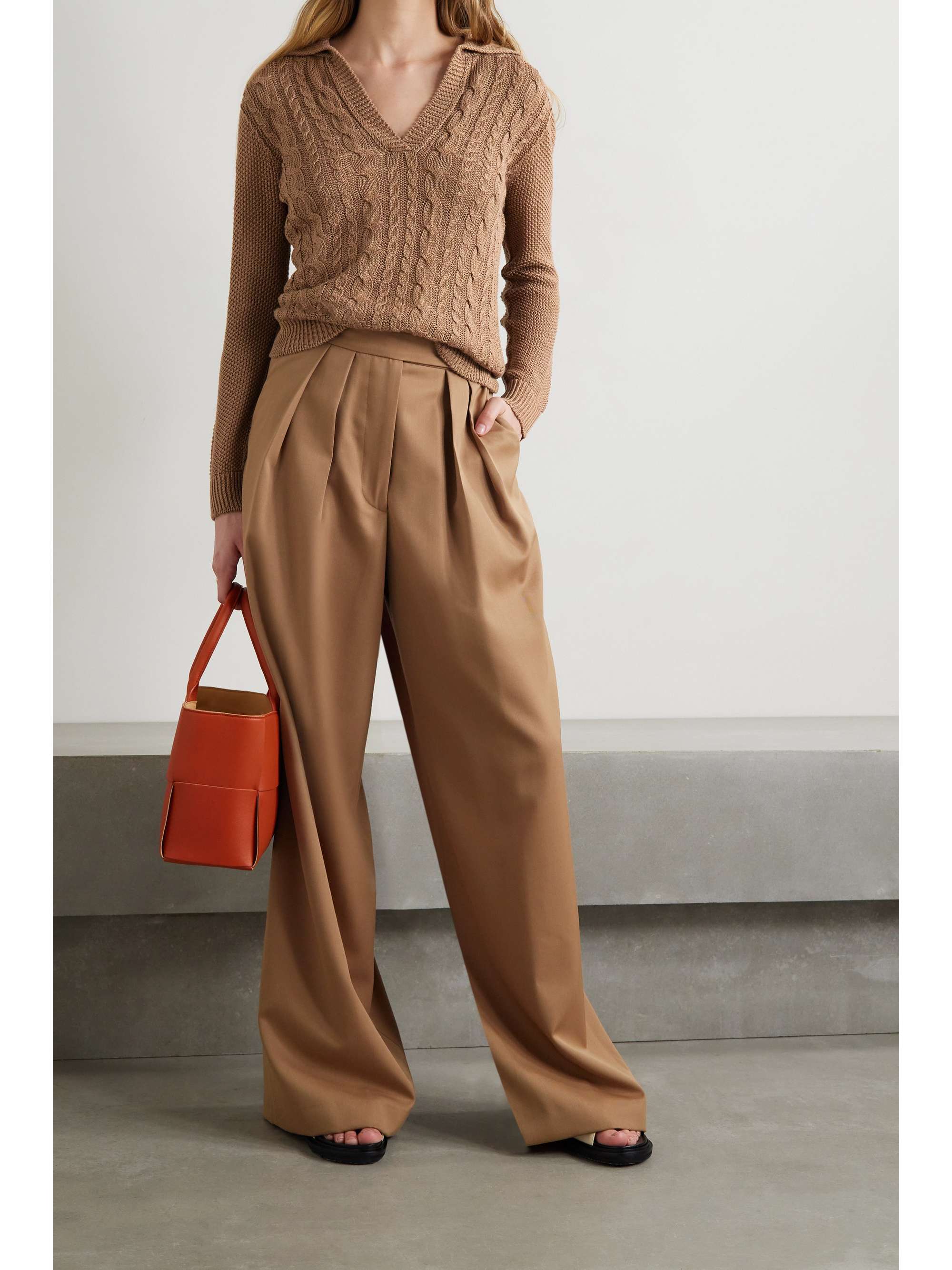 MAX MARA Velo cable-knit linen sweater