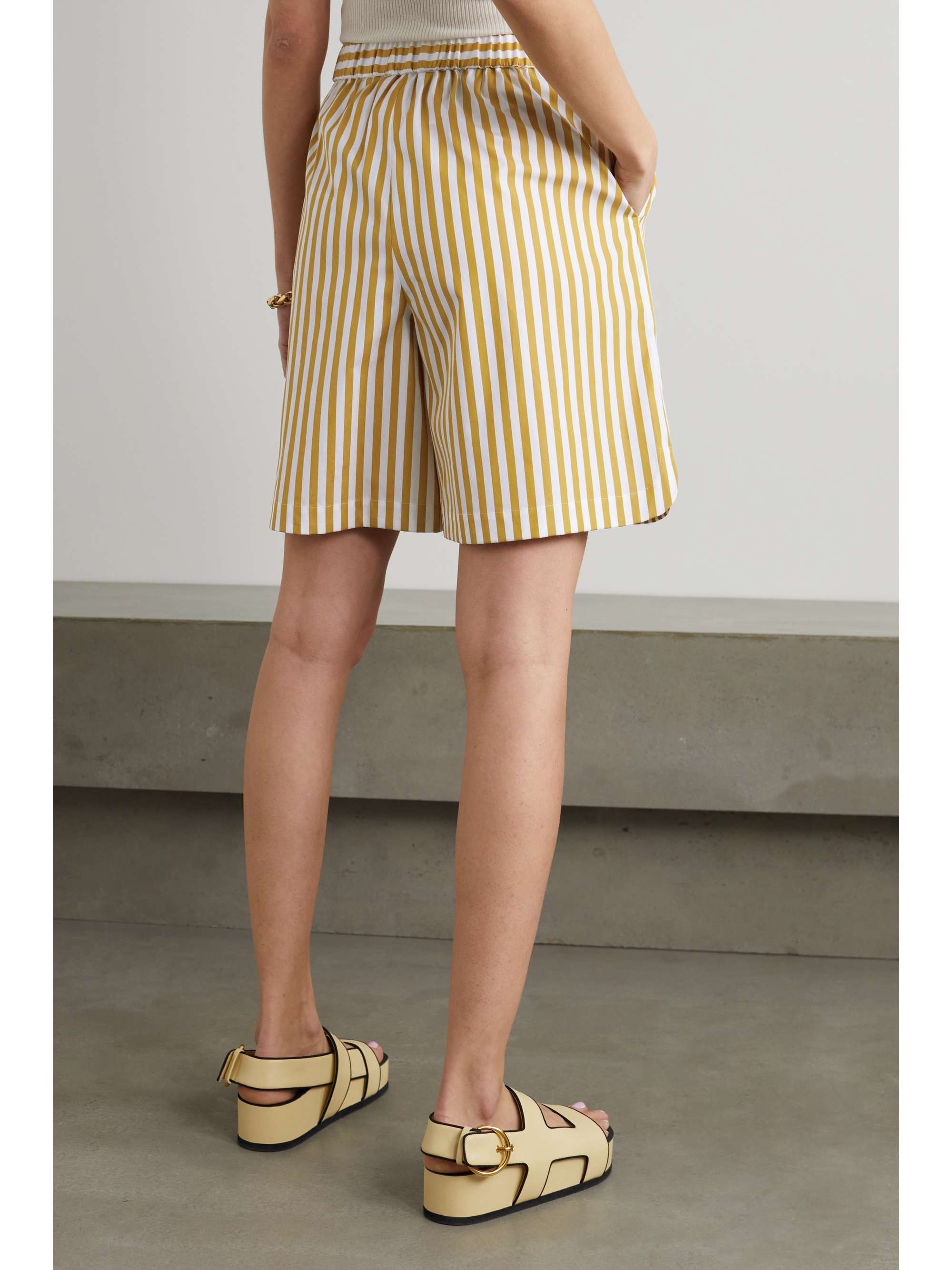 MAX MARA Leisure Caramba striped cotton-poplin shorts
