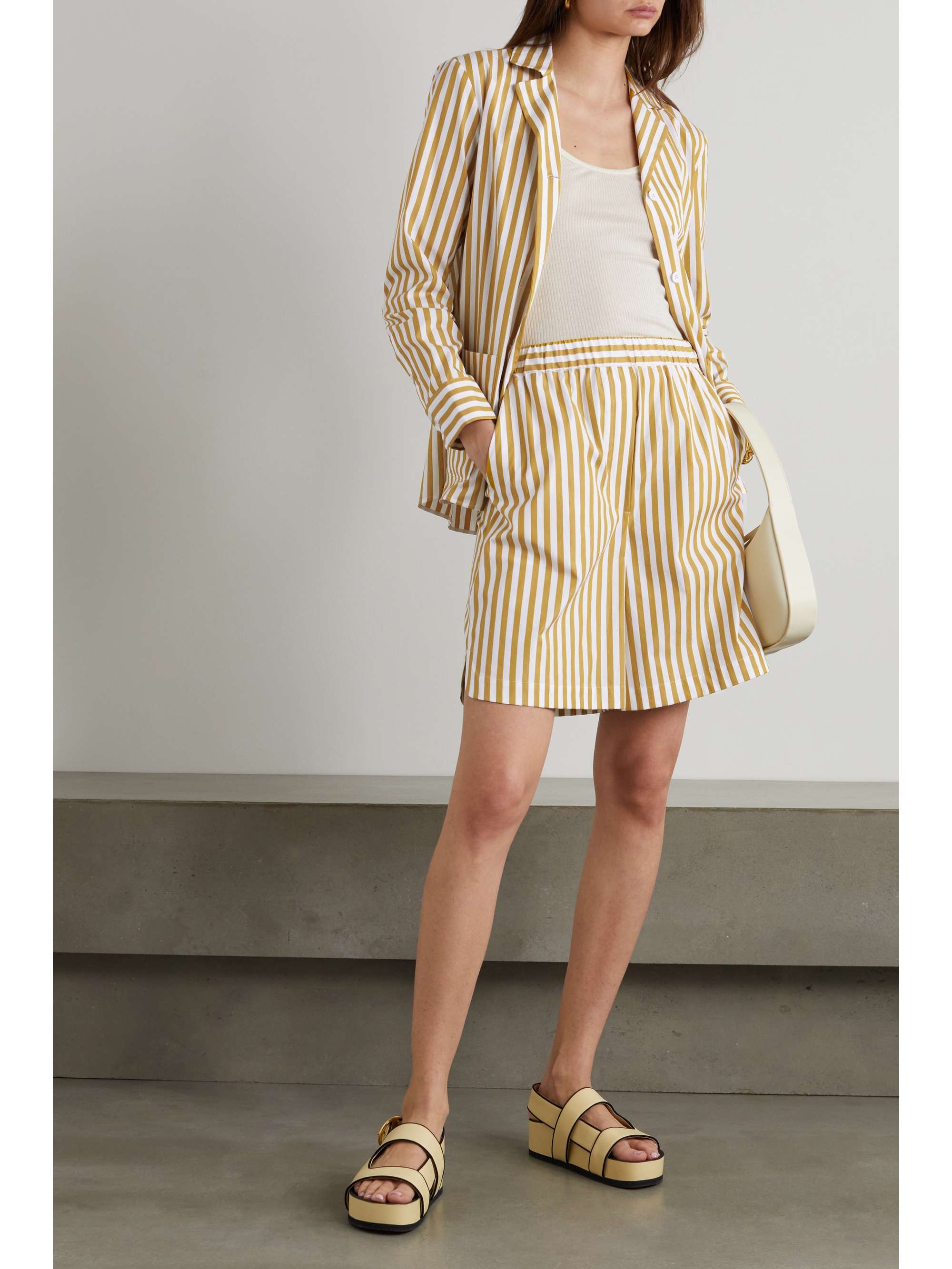 MAX MARA Leisure Caramba striped cotton-poplin shorts
