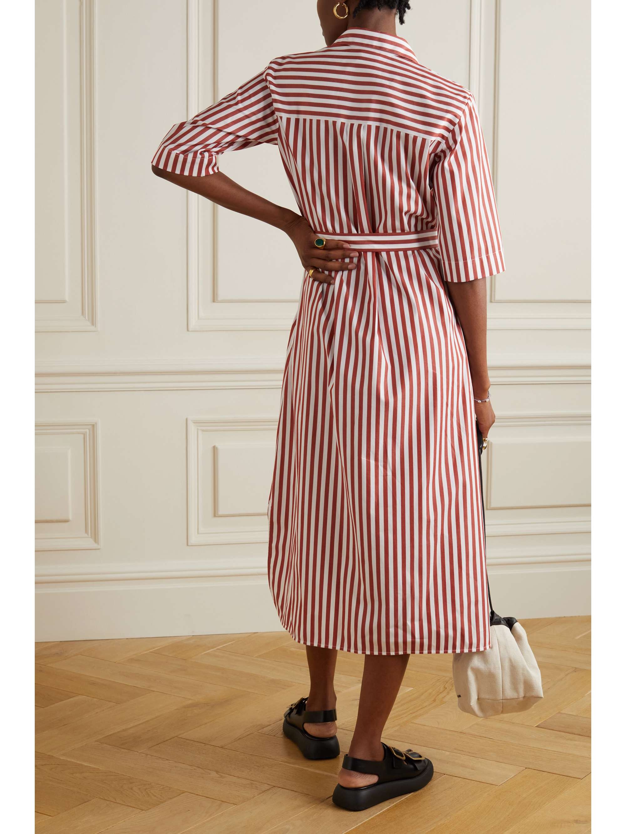 Red Leisure Dialogo striped cotton 