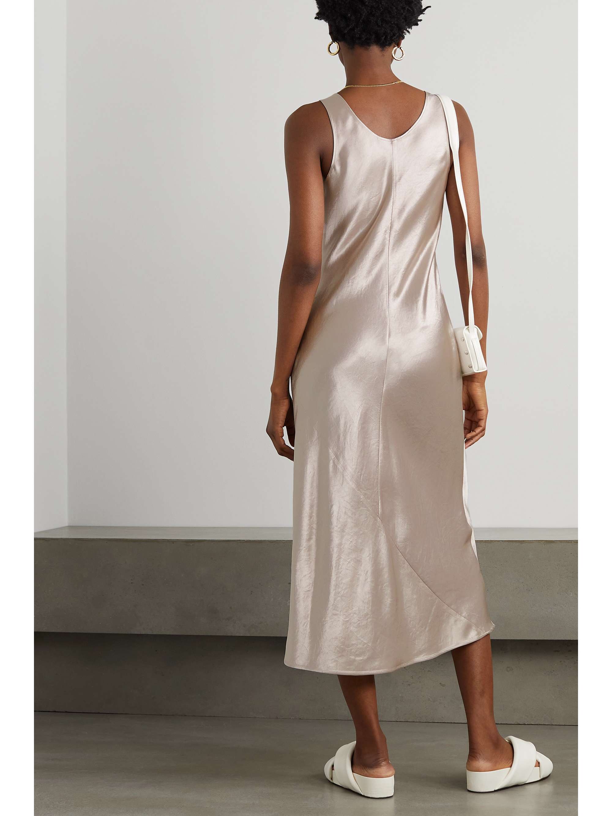 MAX MARA Leisure crinkled-satin midi dress