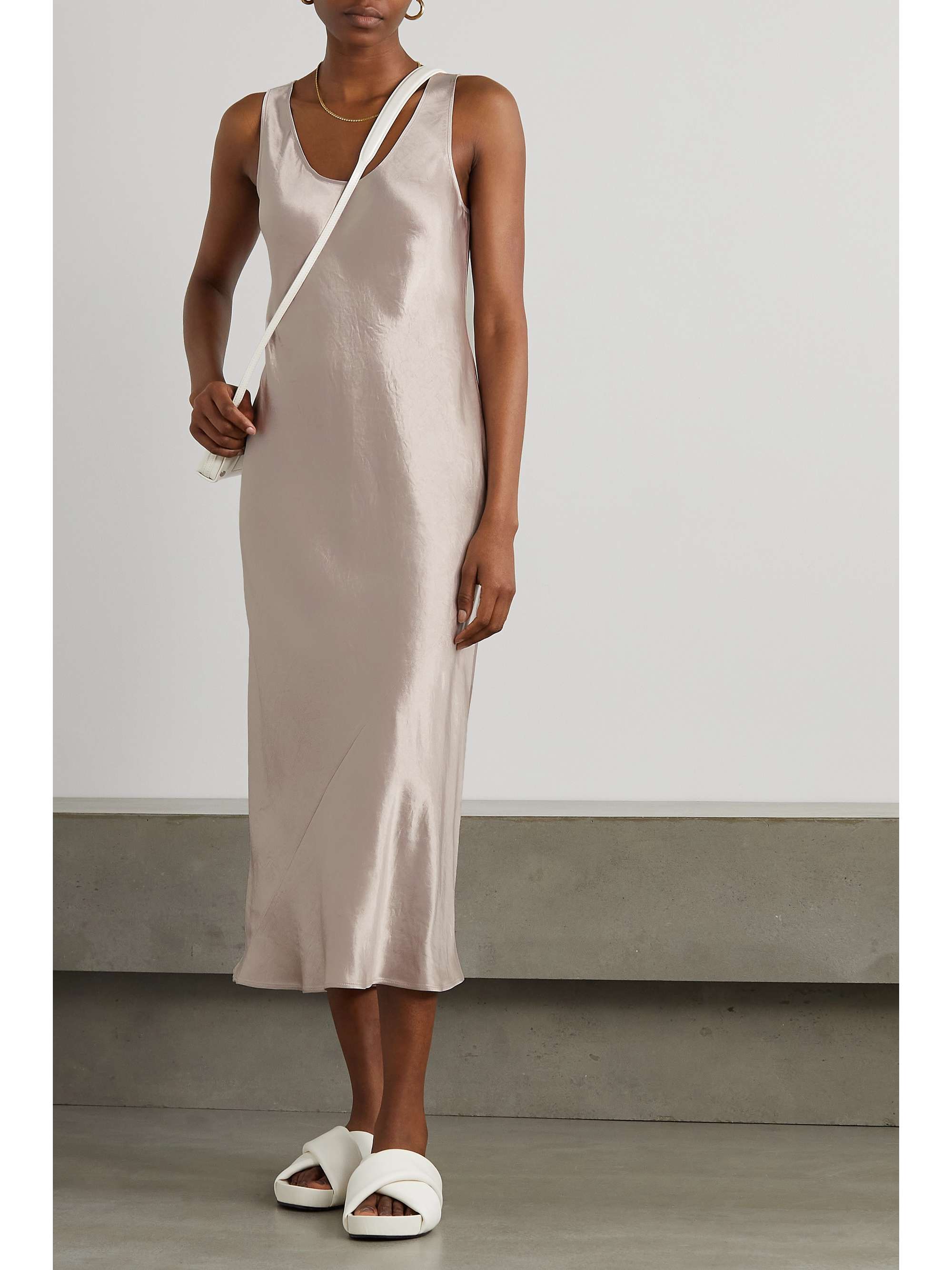 MAX MARA Leisure crinkled-satin midi dress