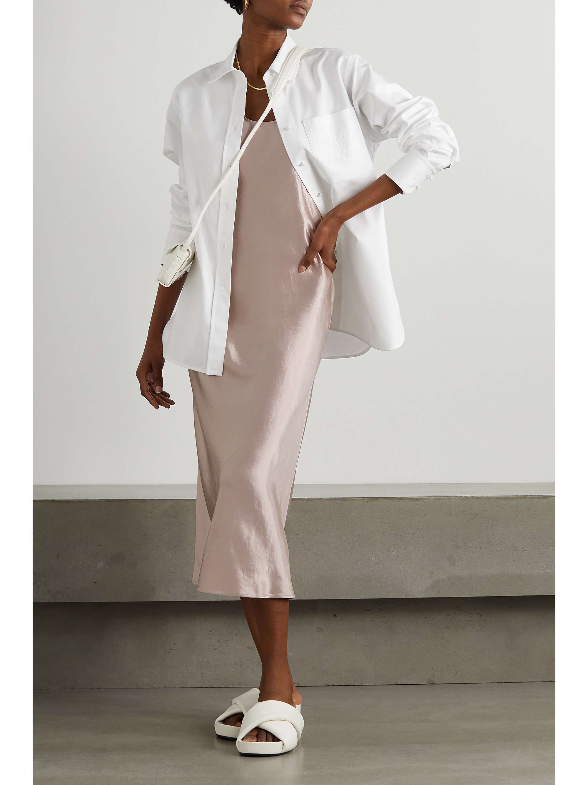 MAX MARA Leisure crinkled-satin midi dress