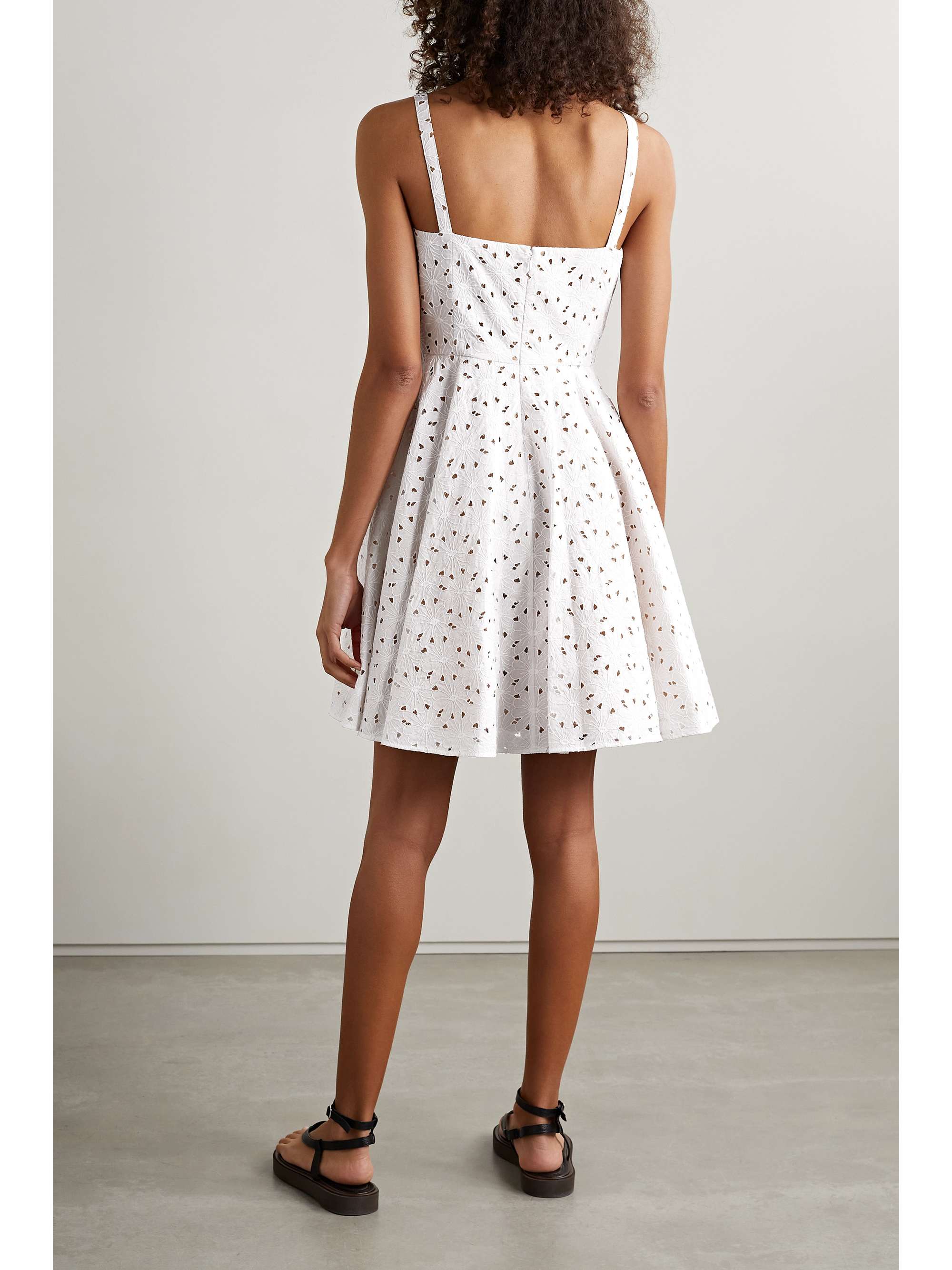MICHAEL KORS COLLECTION Broderie anglaise cotton-blend mini dress