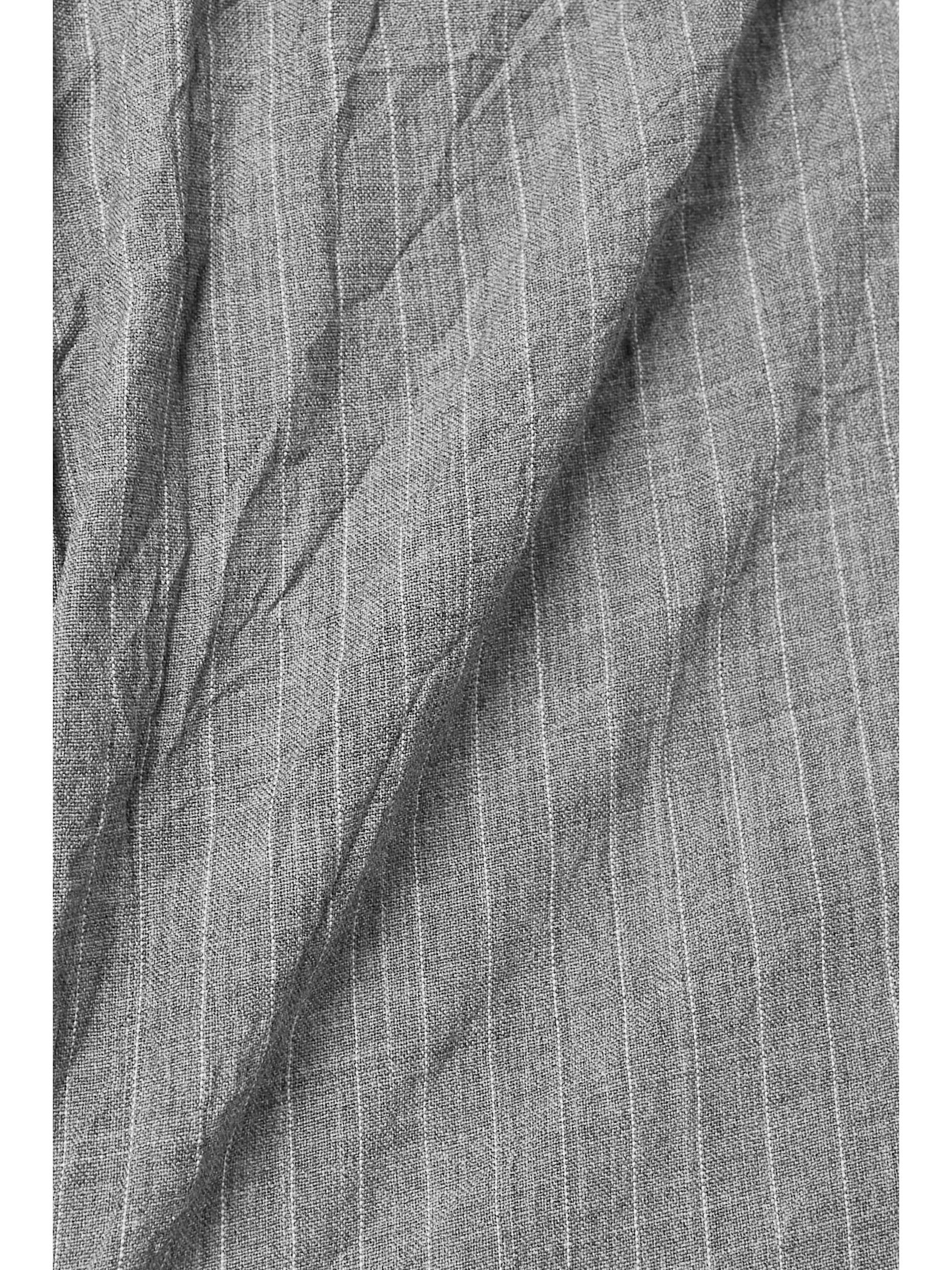 MICHAEL KORS COLLECTION Cropped belted pinstriped crinkled-wool straight-leg pants