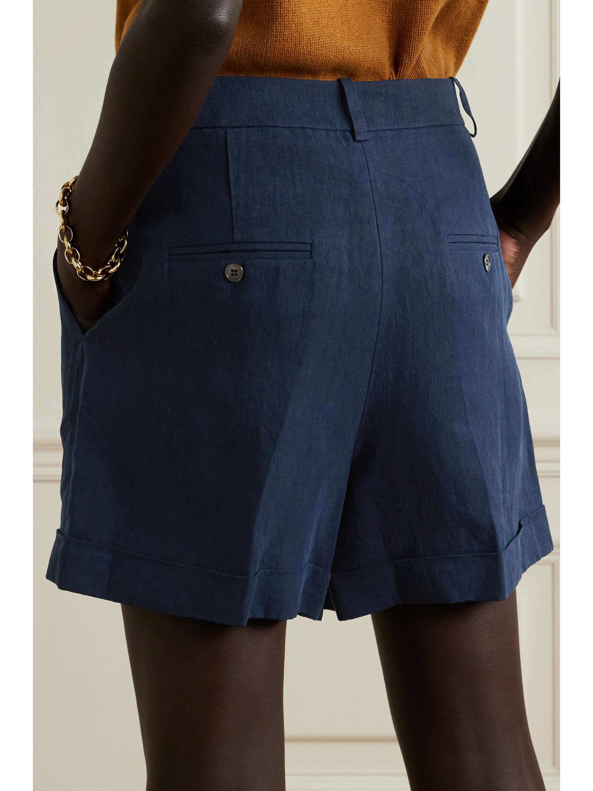 MICHAEL KORS COLLECTION Pleated linen shorts