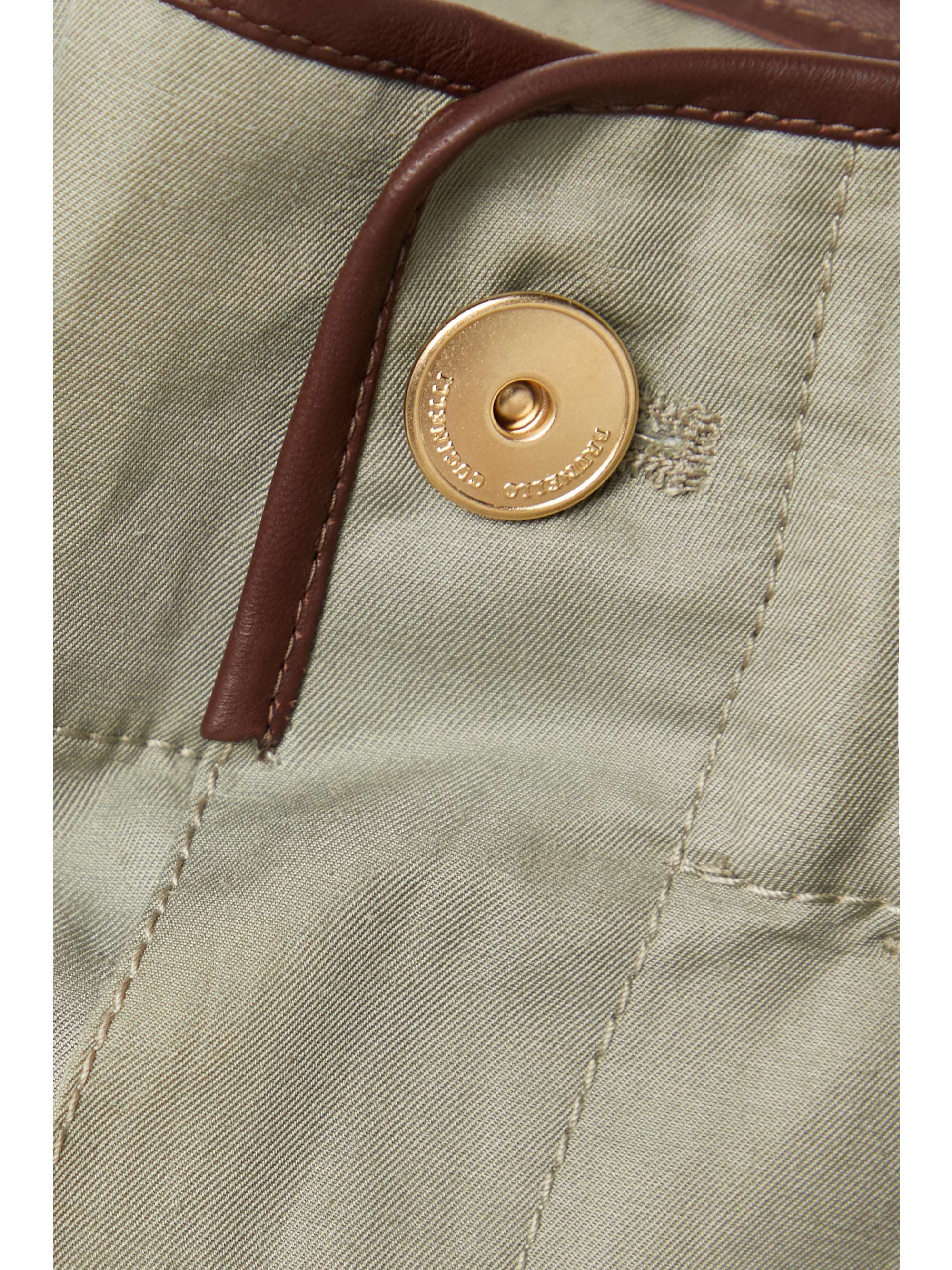 BRUNELLO CUCINELLI Belted cotton-blend gabardine straight-leg pants