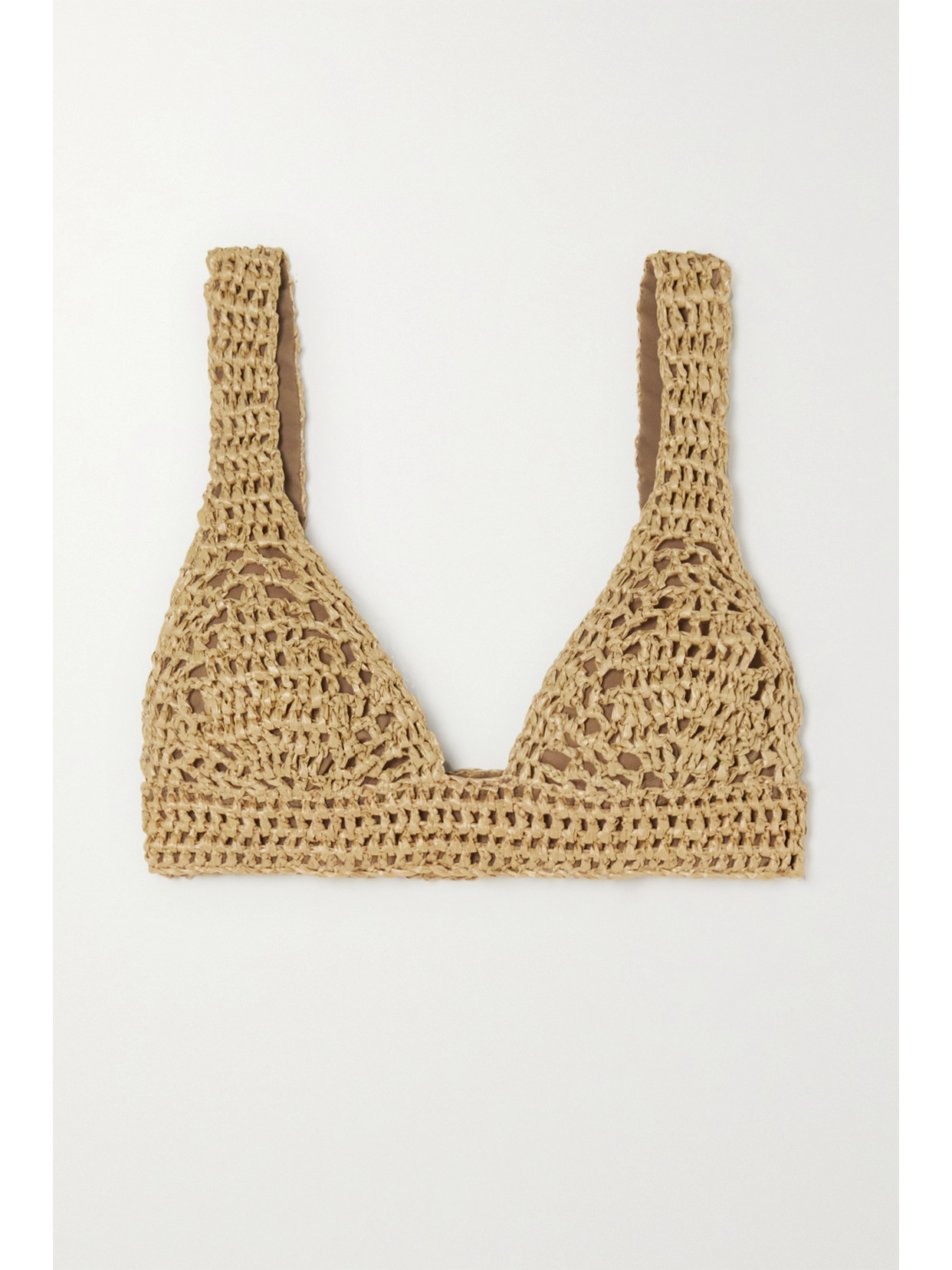 Brunello Cucinelli Crocheted Raffia Bralette - Brown