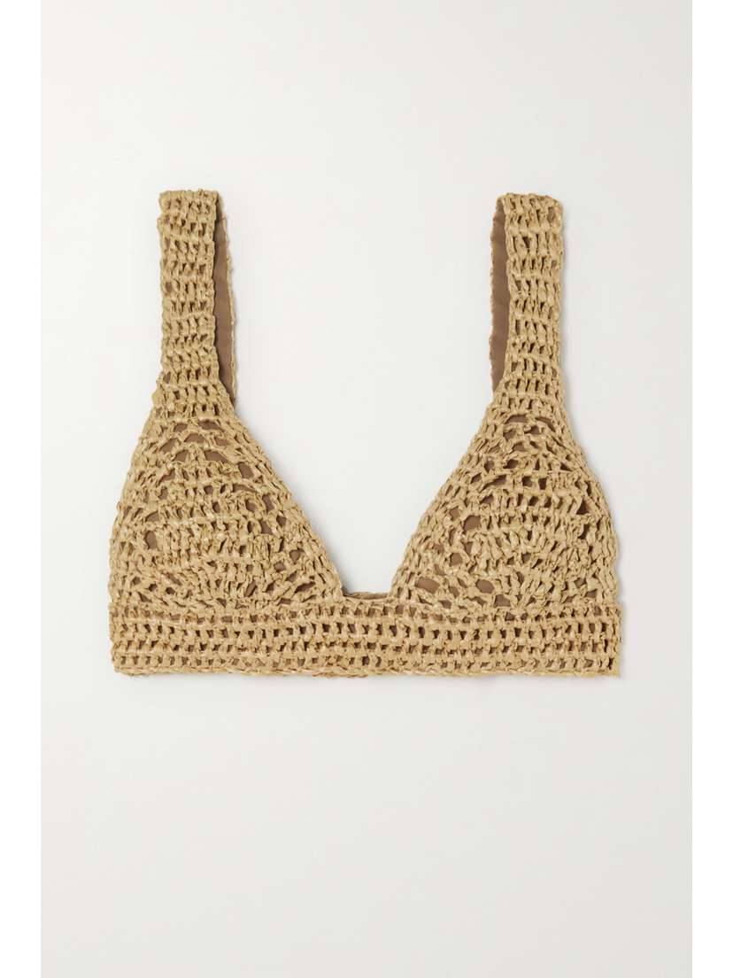 Brunello Cucinelli Crocheted Raffia Bralette