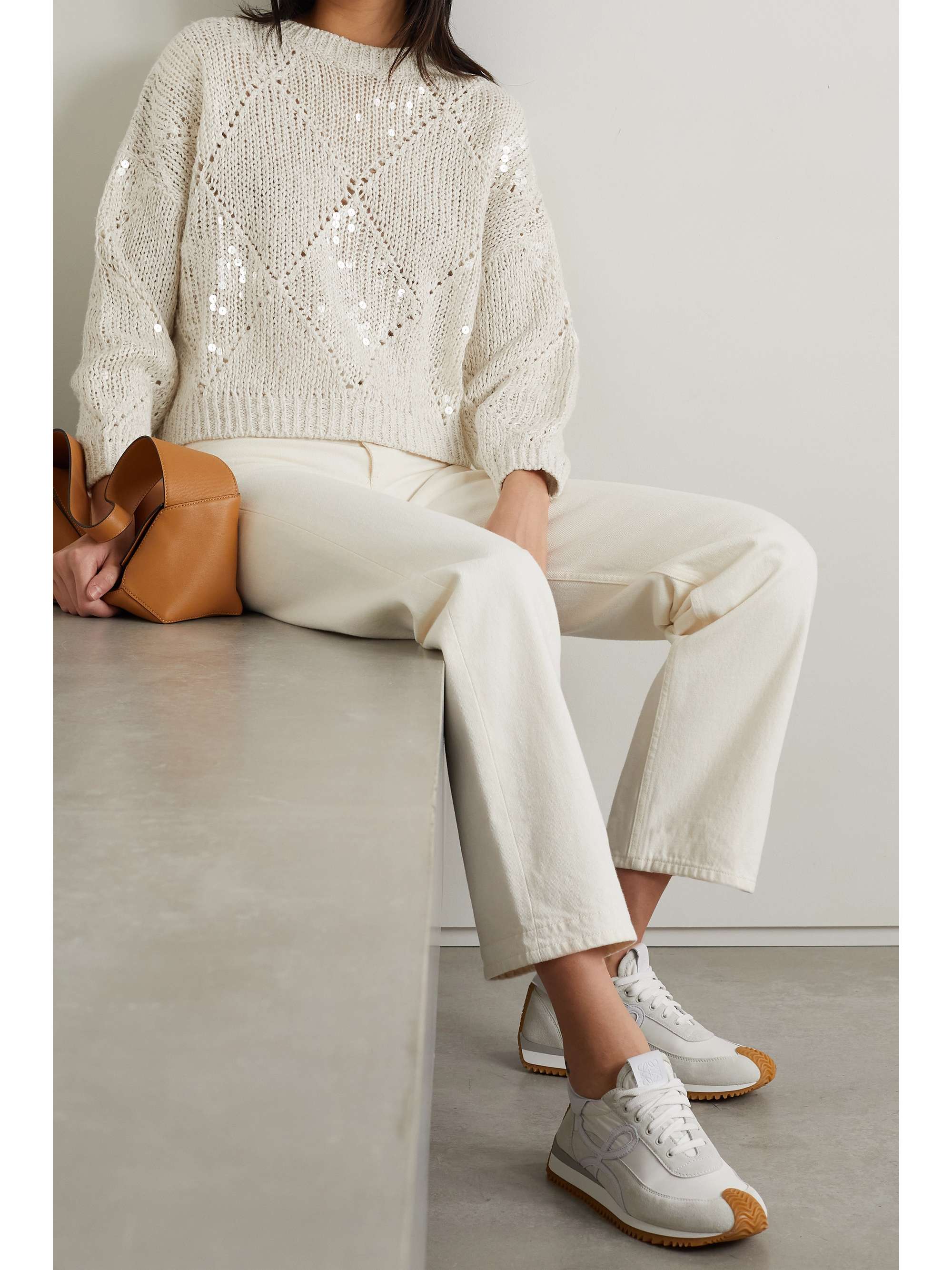 Off-white Sequin-embellished knitted 
