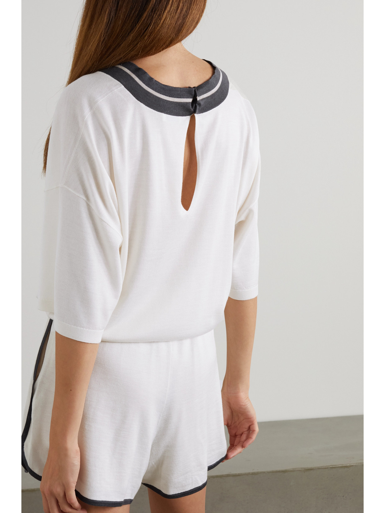 Brunello Cucinelli Cashmere And Silk-blend Playsuit In White