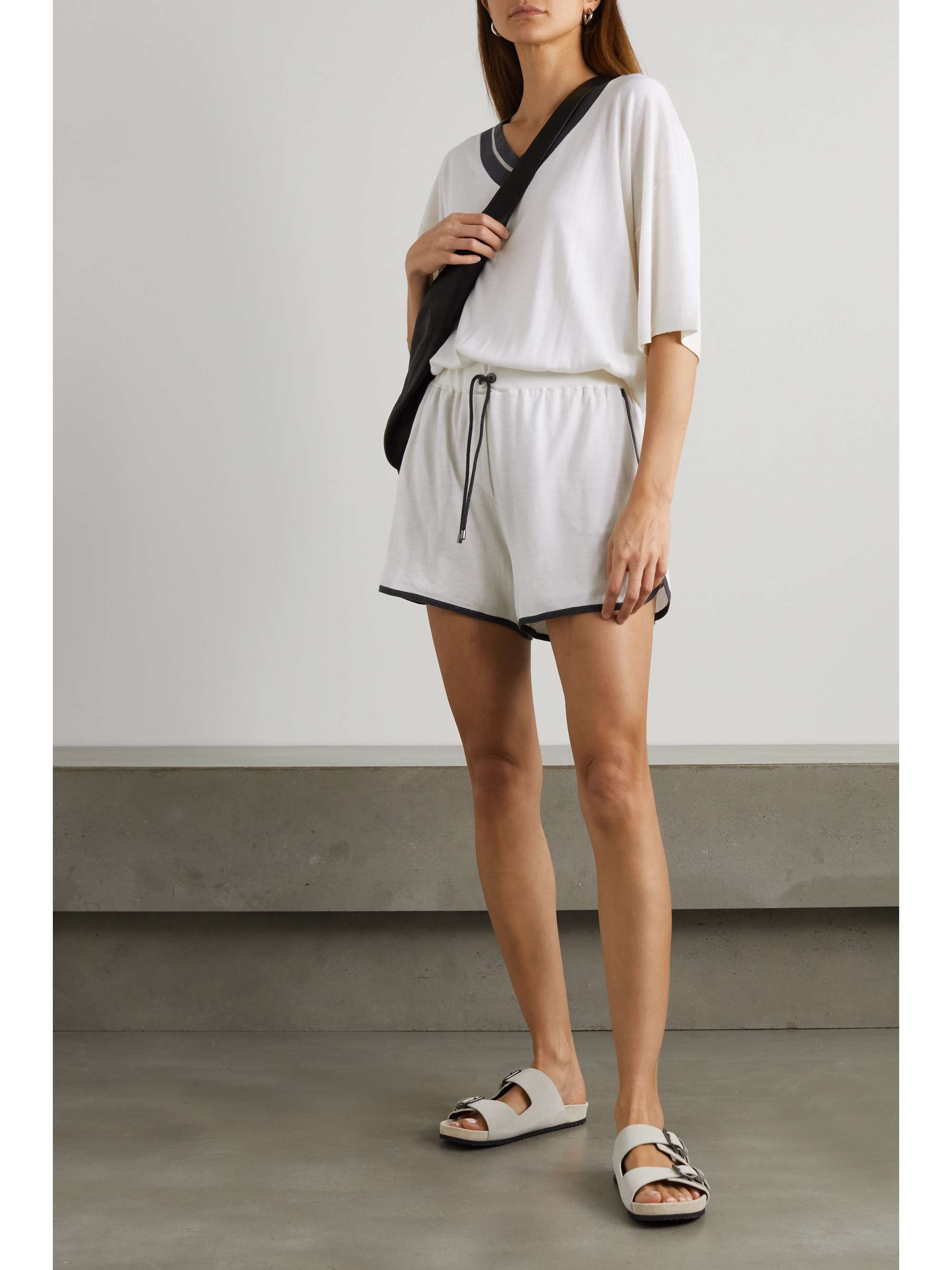 BRUNELLO CUCINELLI Cashmere and silk-blend playsuit