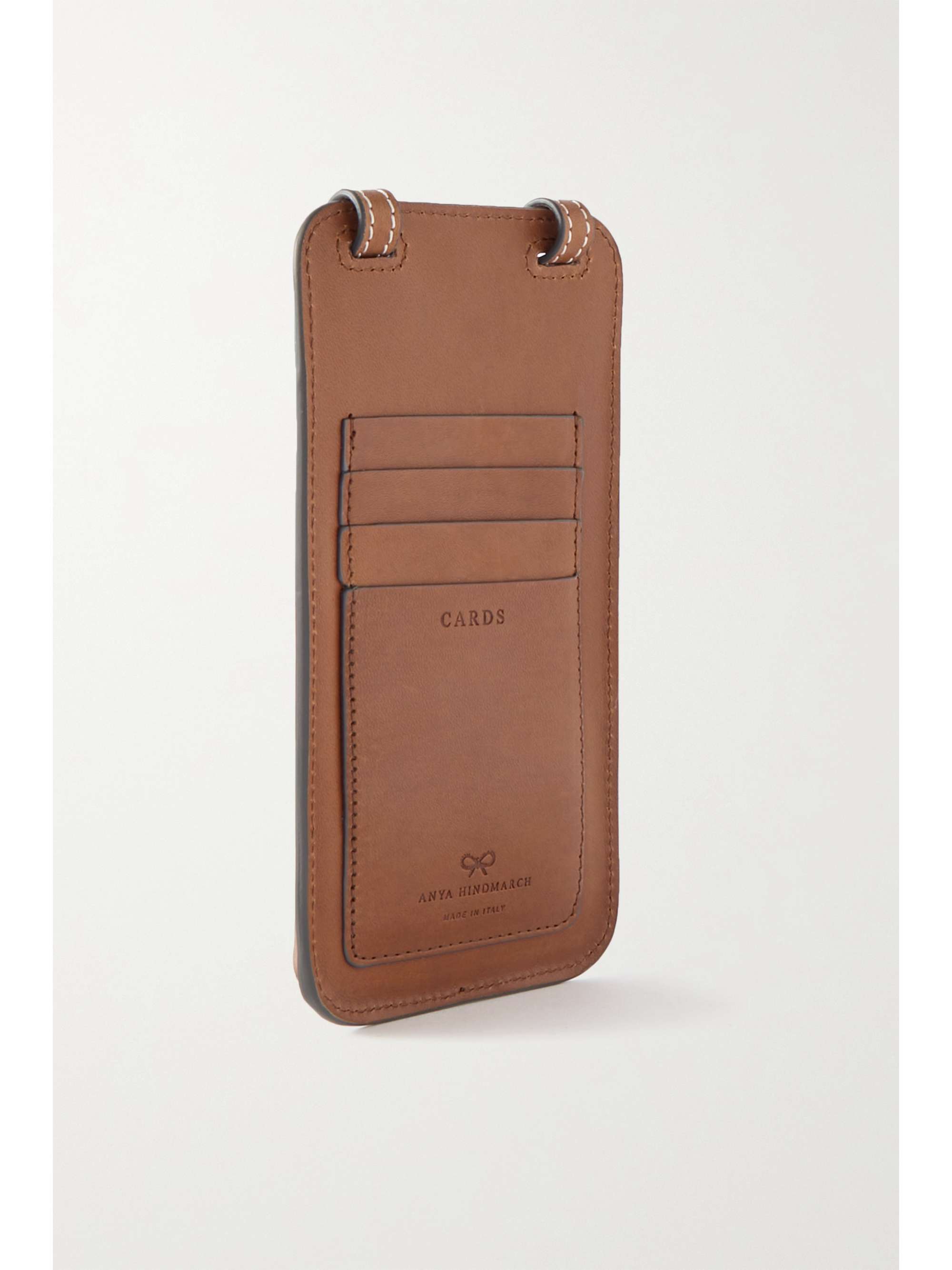 Tan Return to Nature leather phone case ANYA HINDMARCH NETAPORTER