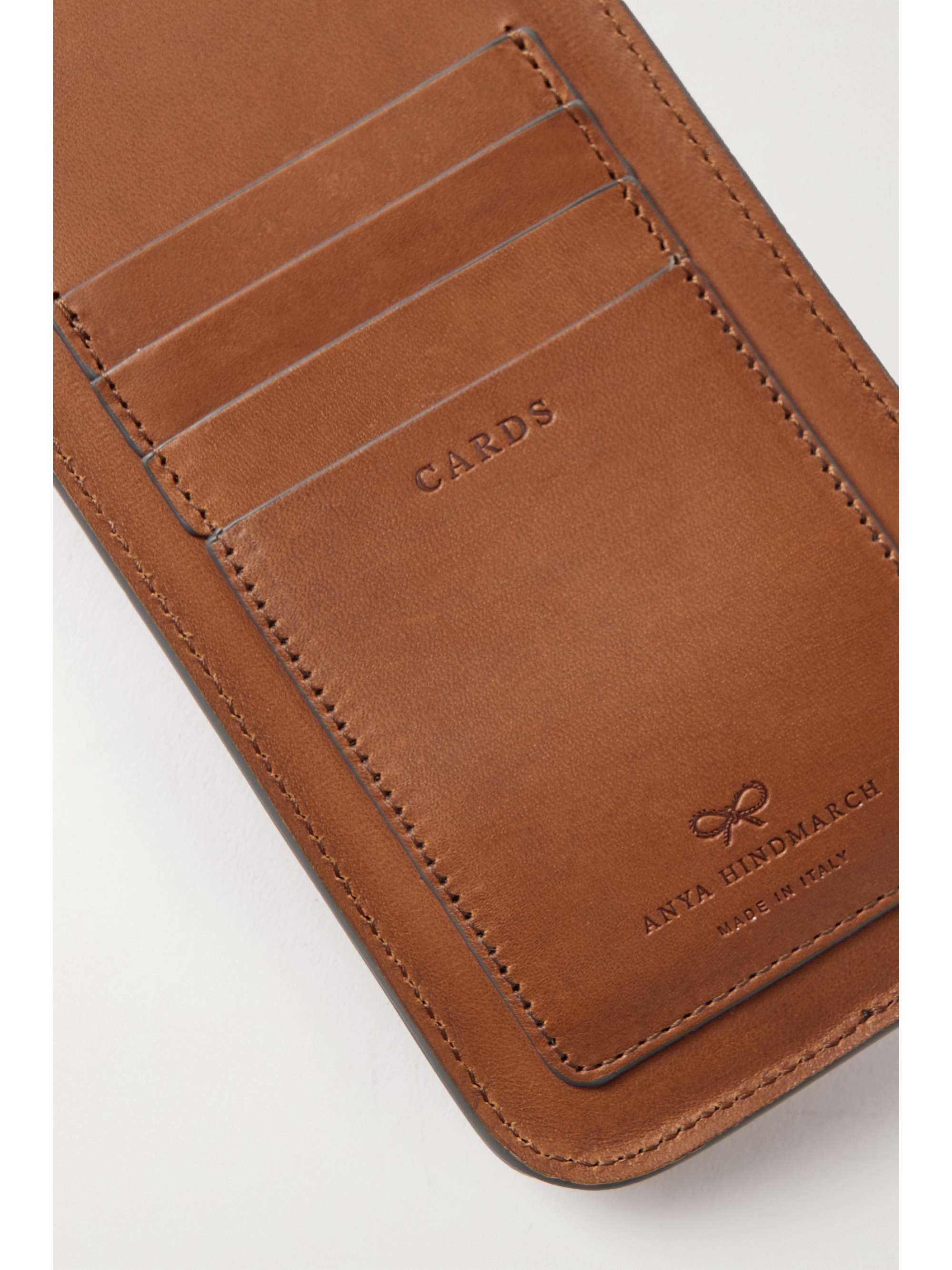 Tan Return to Nature leather phone case ANYA HINDMARCH NETAPORTER