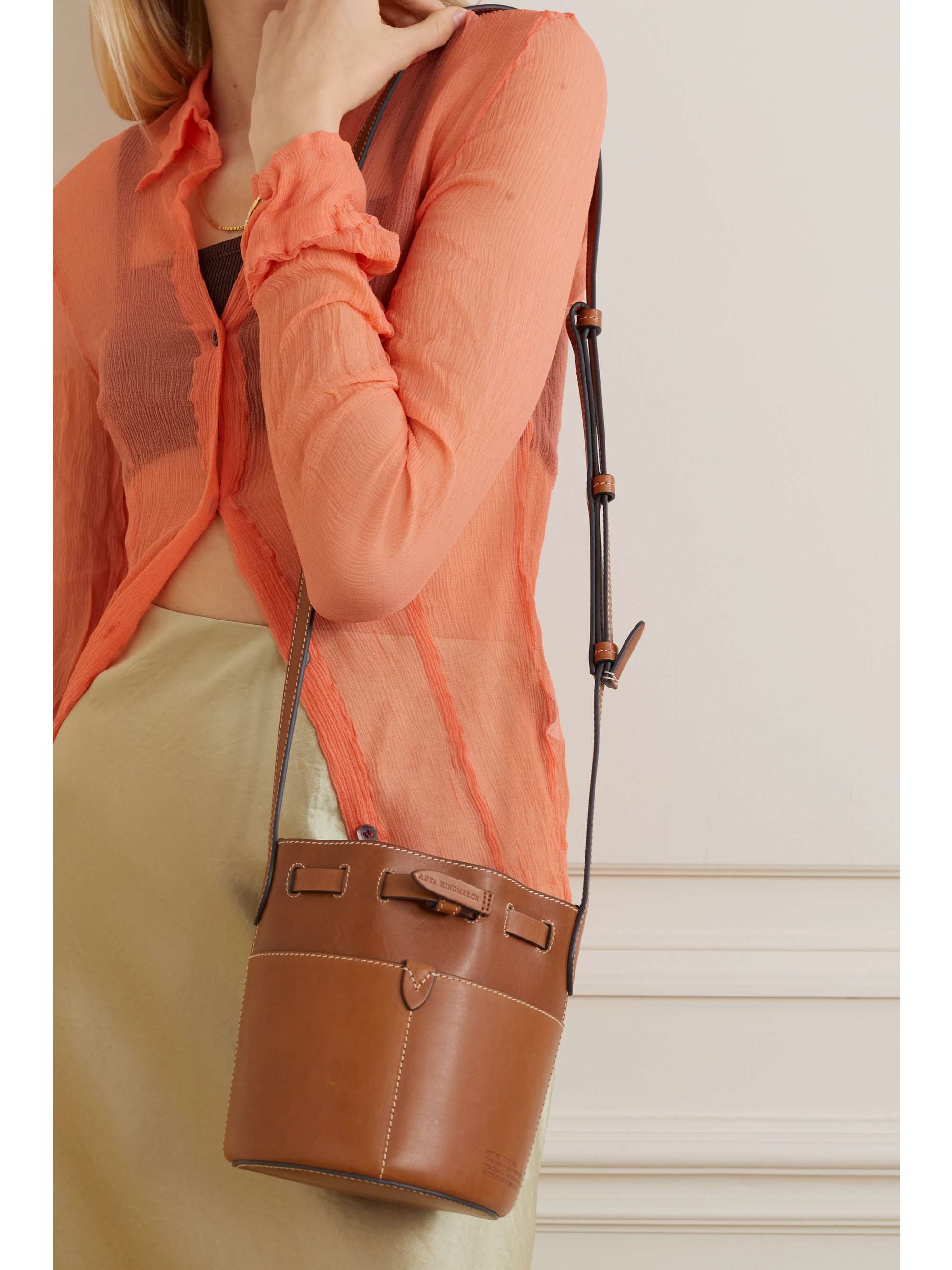 ANYA HINDMARCH Return to Nature mini leather bucket bag