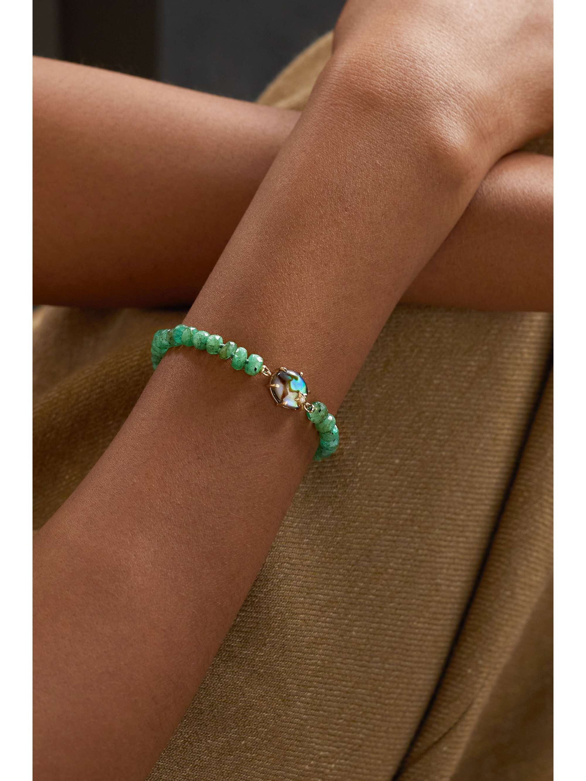 ANDREA FOHRMAN Mini Galaxy 14-karat gold multi-stone bracelet