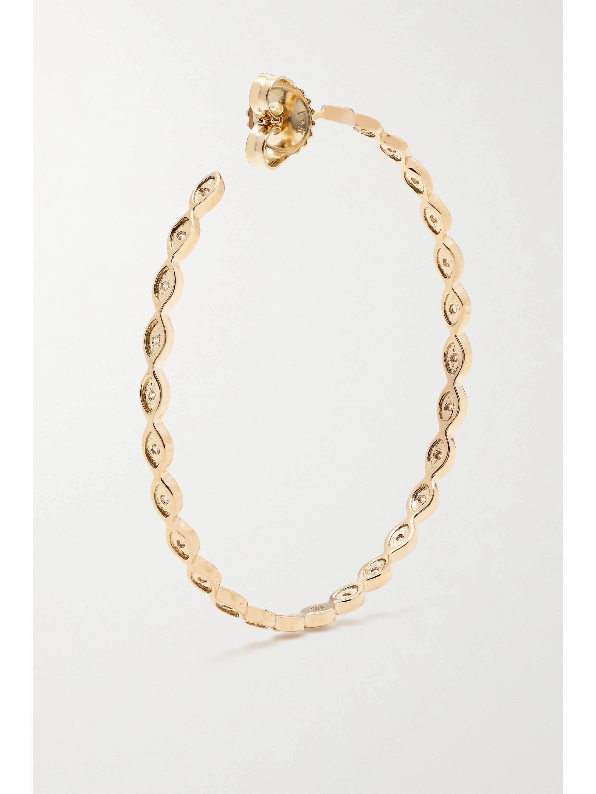 SYDNEY EVAN Evil Eye 14-karat gold diamond hoop earrings