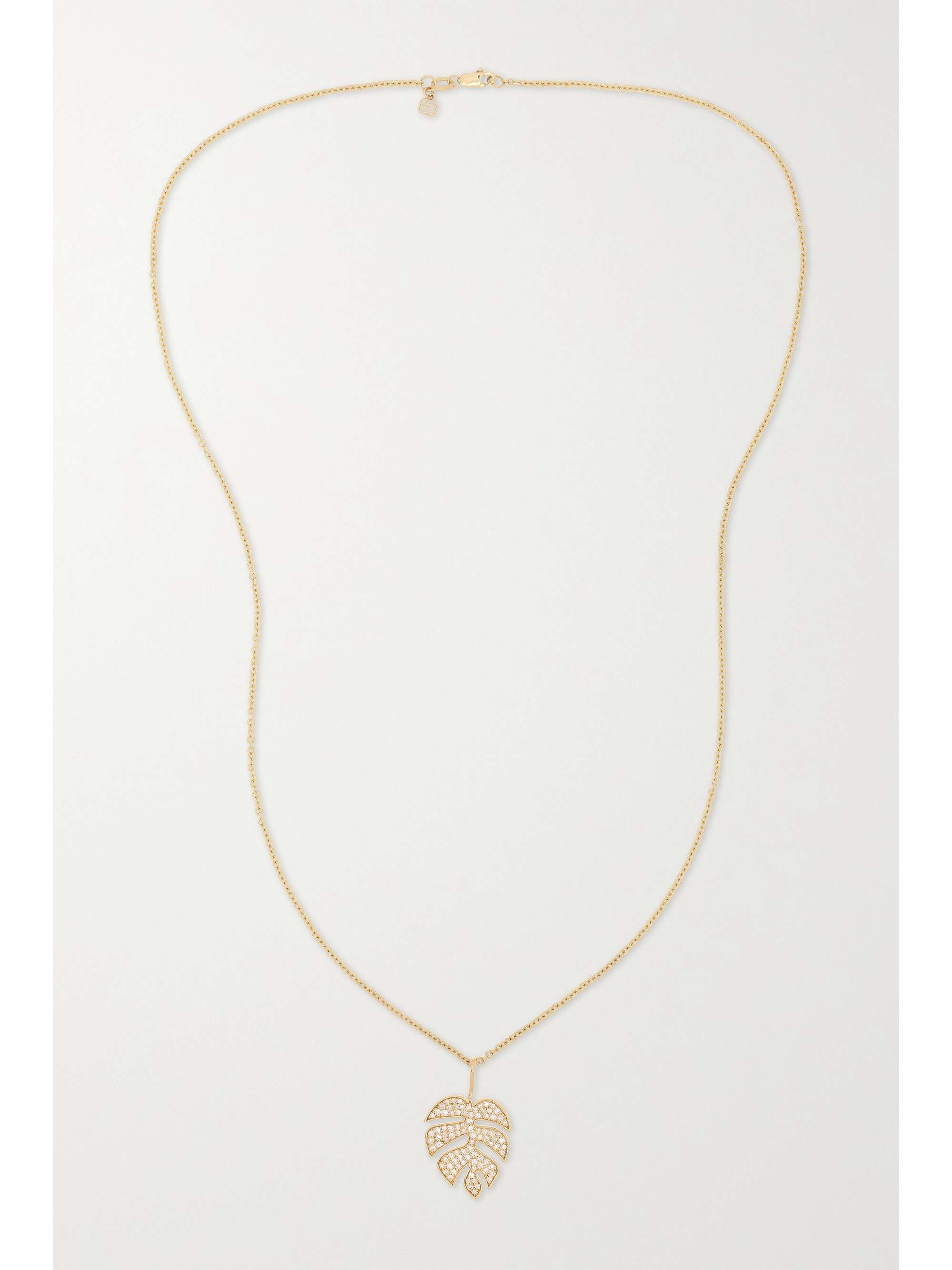 SYDNEY EVAN Monstera 14-karat gold diamond necklace