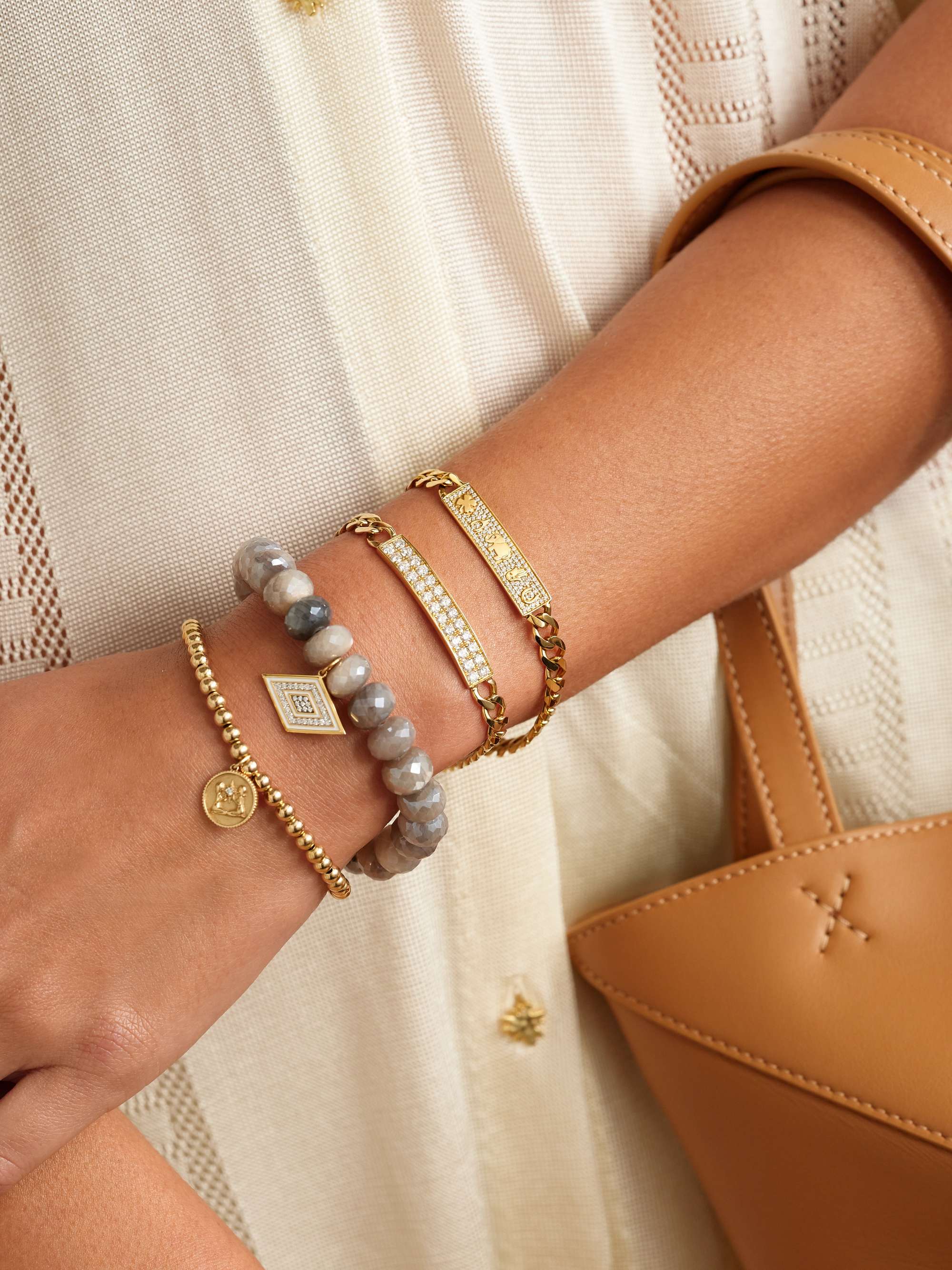 SYDNEY EVAN 14-karat gold diamond bracelet